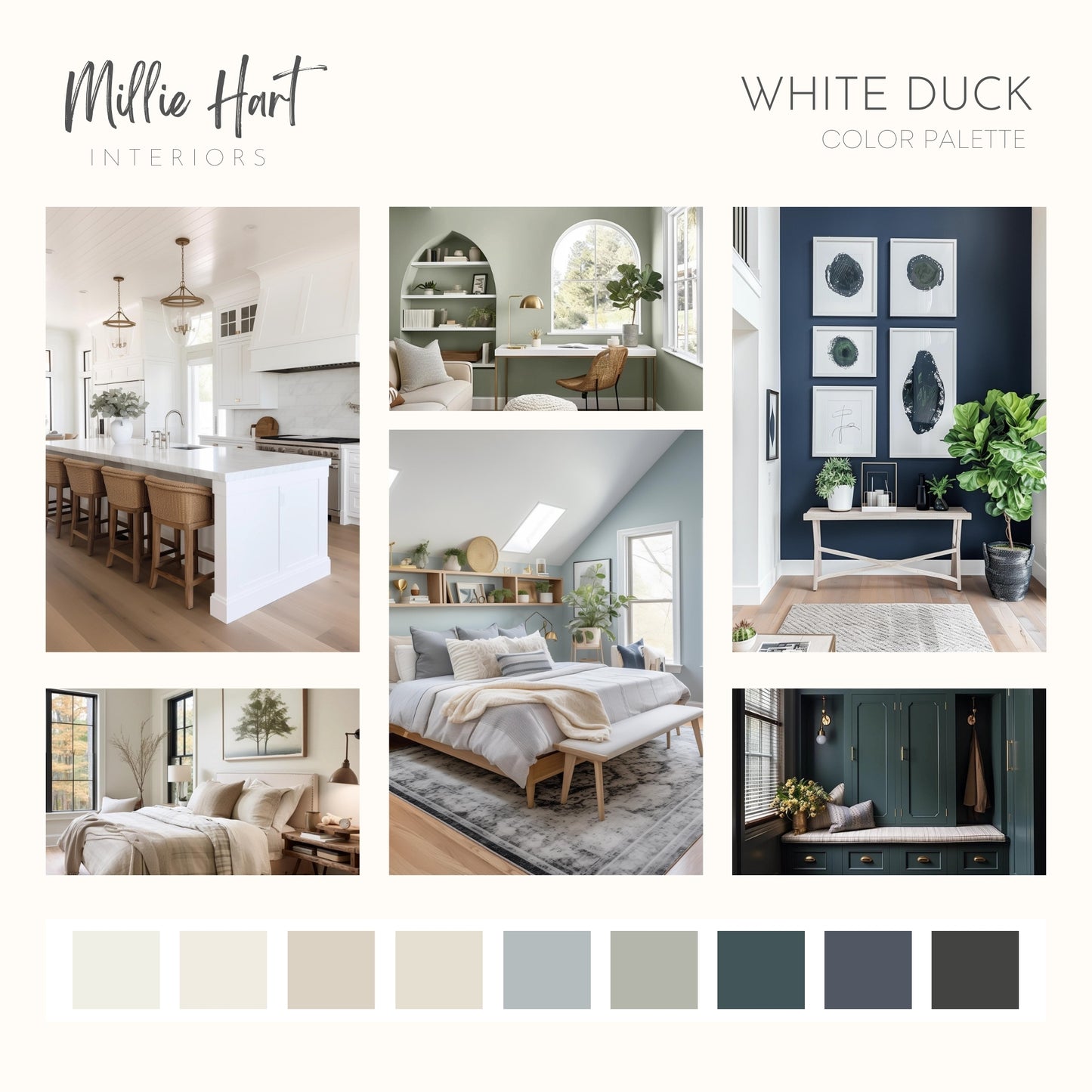 White Duck Sherwin Williams Paint Palette, Neutral Interior Paint Colors, Lake House Color Scheme, Greek Villa