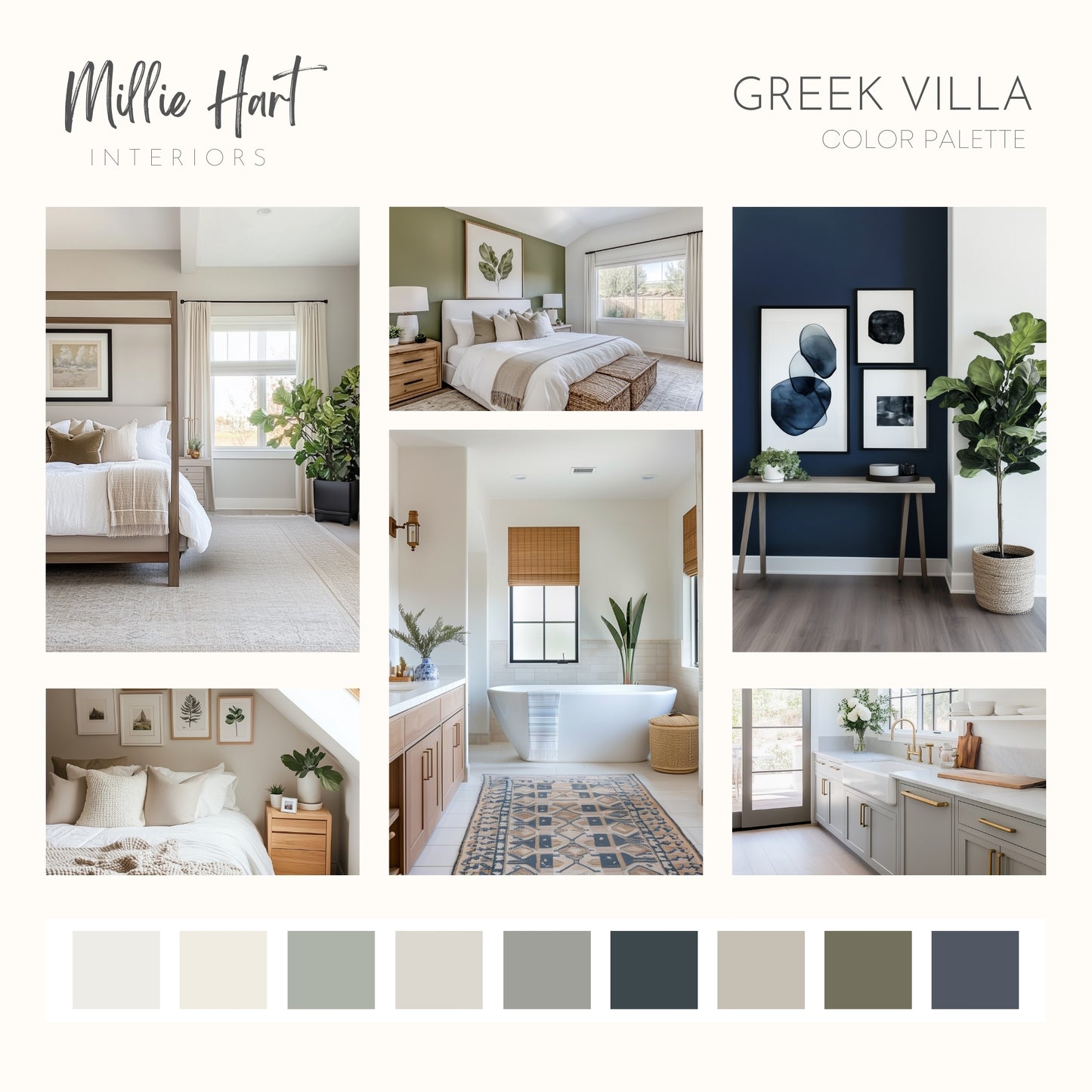 Greek Villa Sherwin Williams Paint Palette, Neutral Interior Paint Colors, Lake House Color Scheme, Drift of Mist