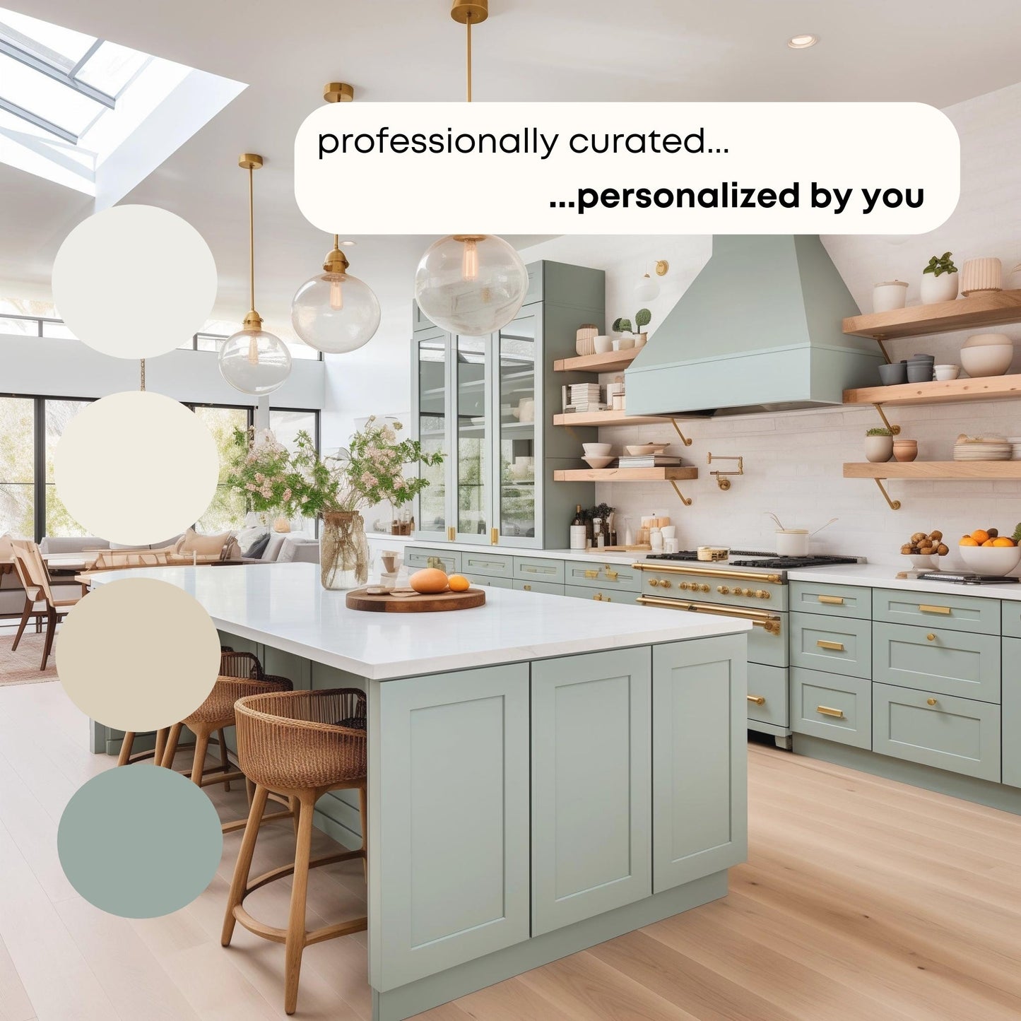 Modern Bohemian Sherwin Williams Paint Palette, Warm Neutrals, Moody Interior Paint Colors, Boho Color Palette, Halcyon Green