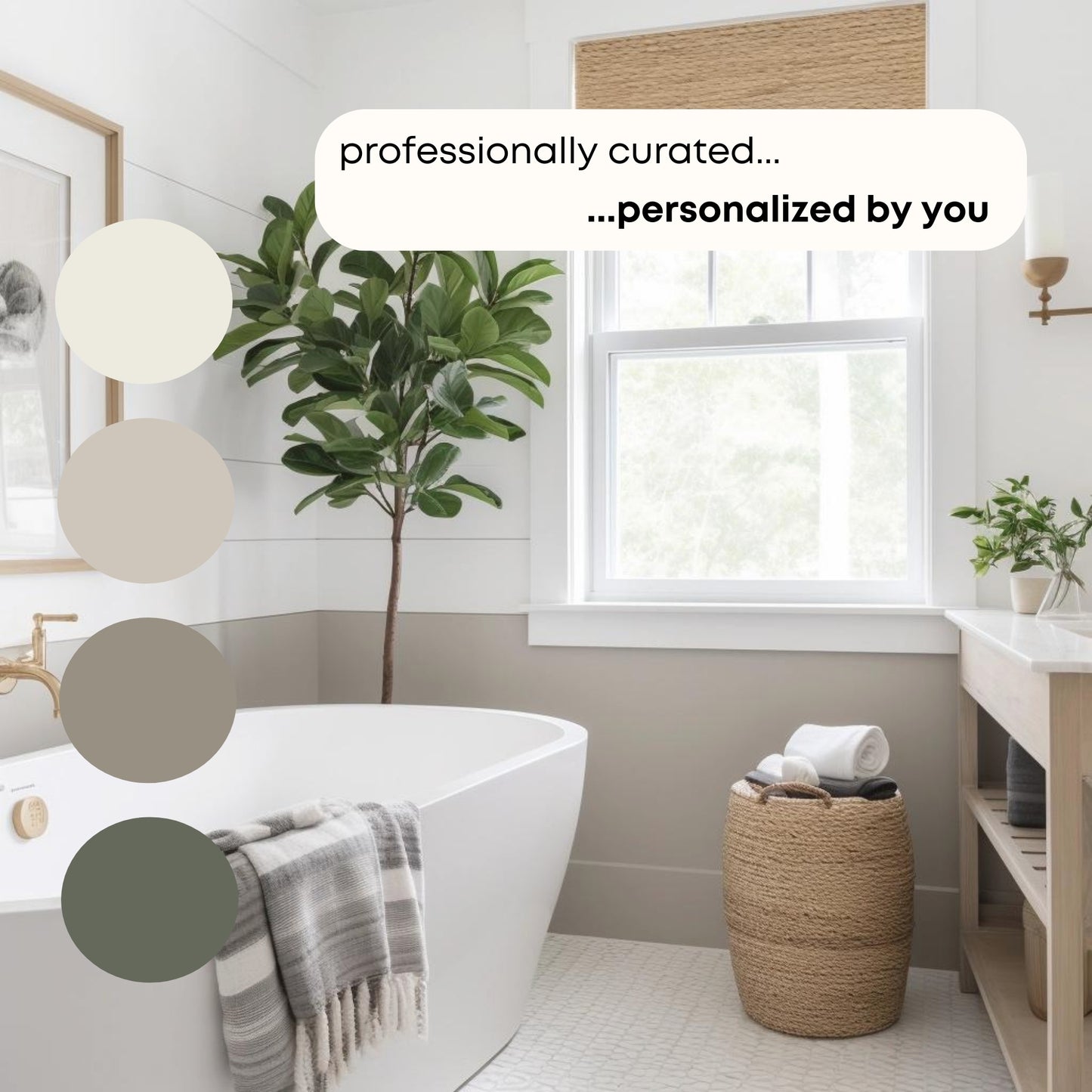 Lake Home Sherwin Williams Paint Palette - Modern Neutral Interior Paint Colors for Home, Coastal Interior Design Color Palette, Lake House, Sherwin Williams Evergreen Fog