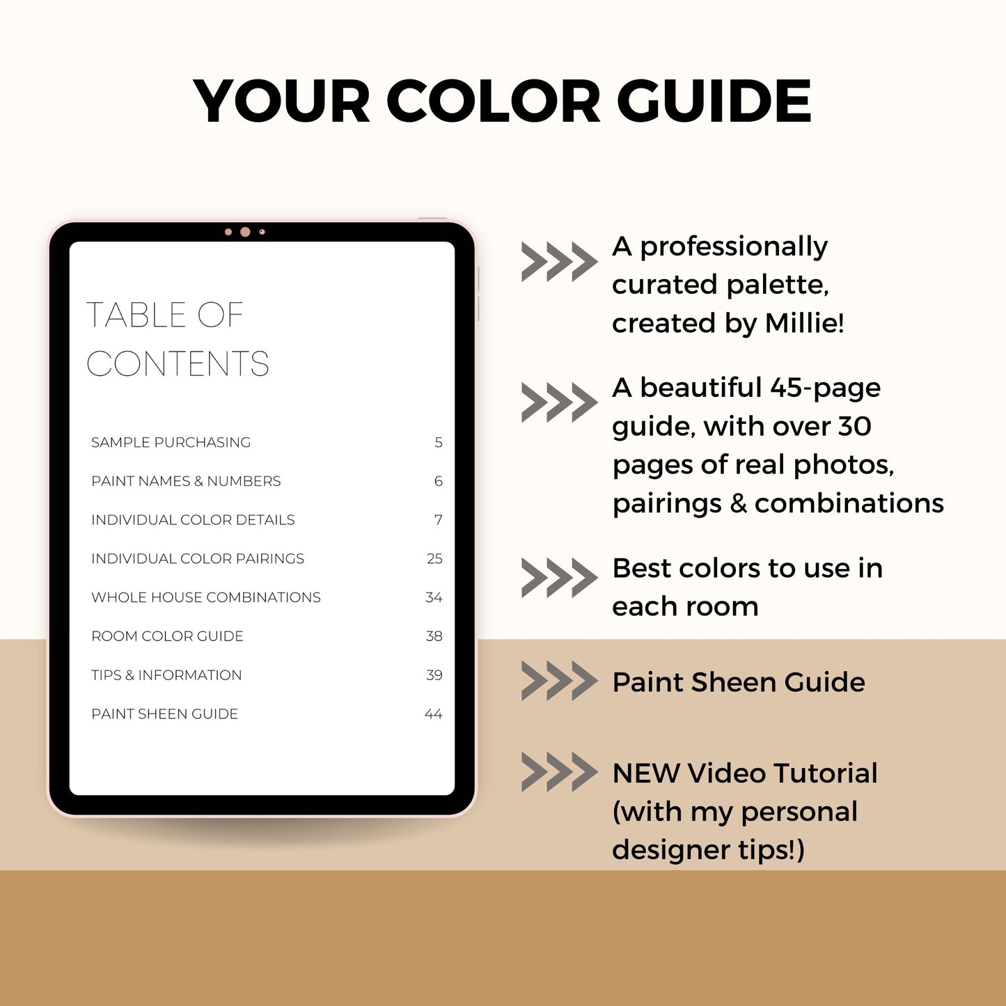 Earthy Boho Benjamin Moore Paint Palette, Neutral Interior Paint Colors, Earthy Color Scheme, White Sand