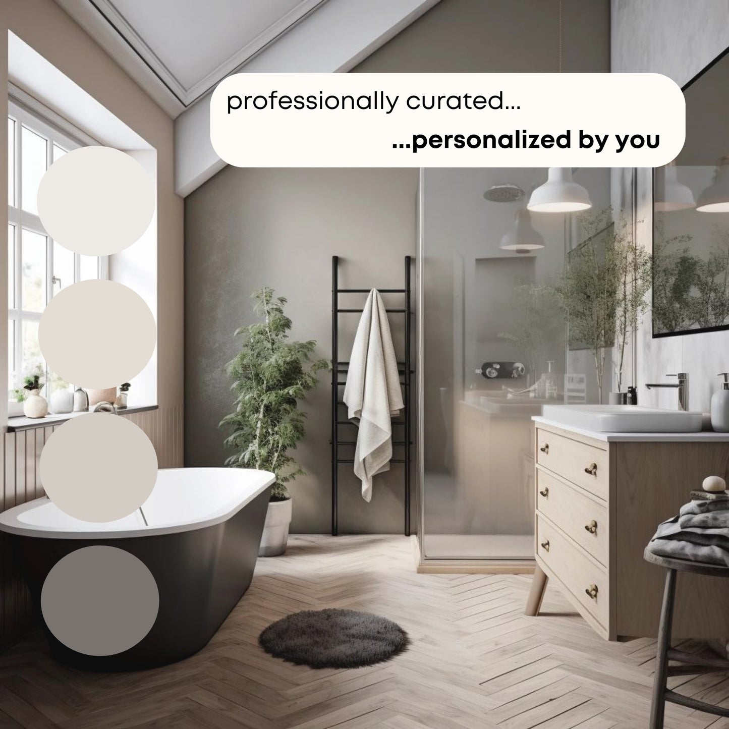 Warm Neutrals Benjamin Moore Paint Palette, Neutral Interior Paint Colors, Warm Color Scheme, Smokey Taupe Compliments