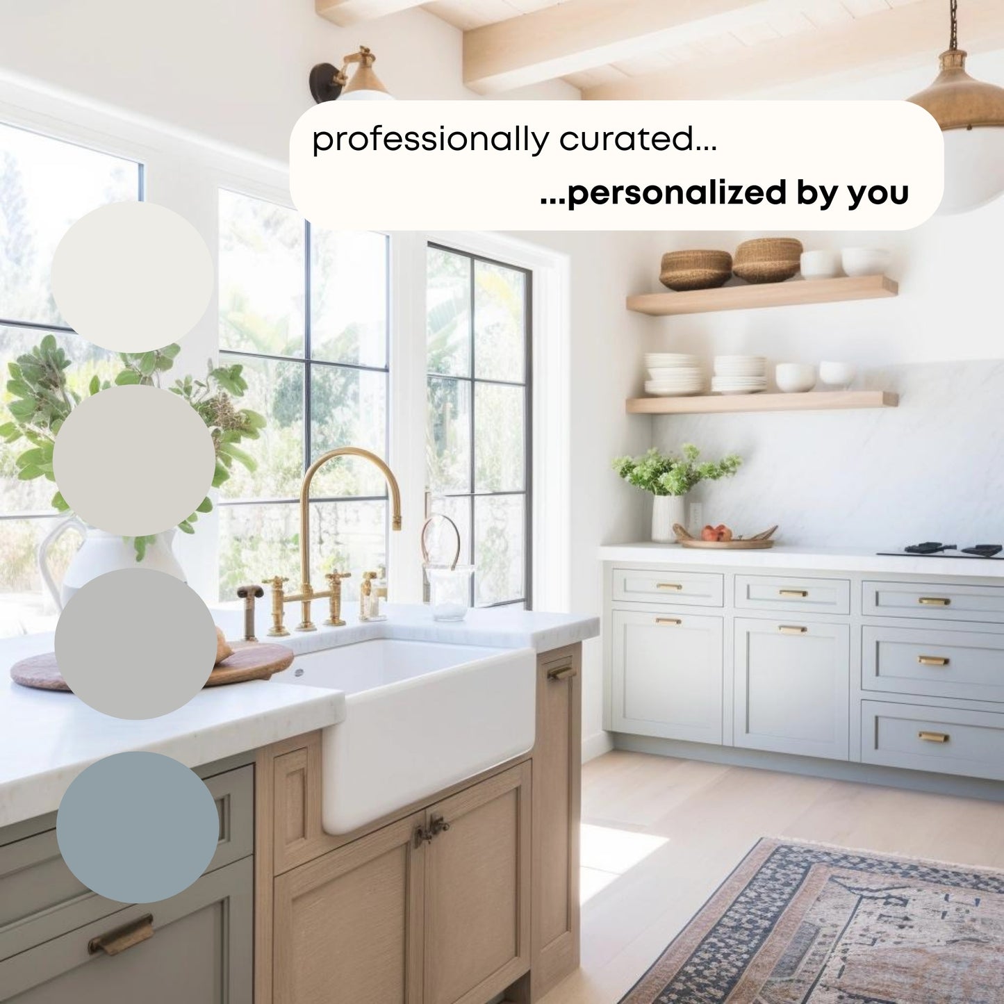 Calm Coastal Benjamin Moore Paint Palette - Modern Neutral Interior Paint Colors for Home, Coastal Interior Design Color Palette, Smoke