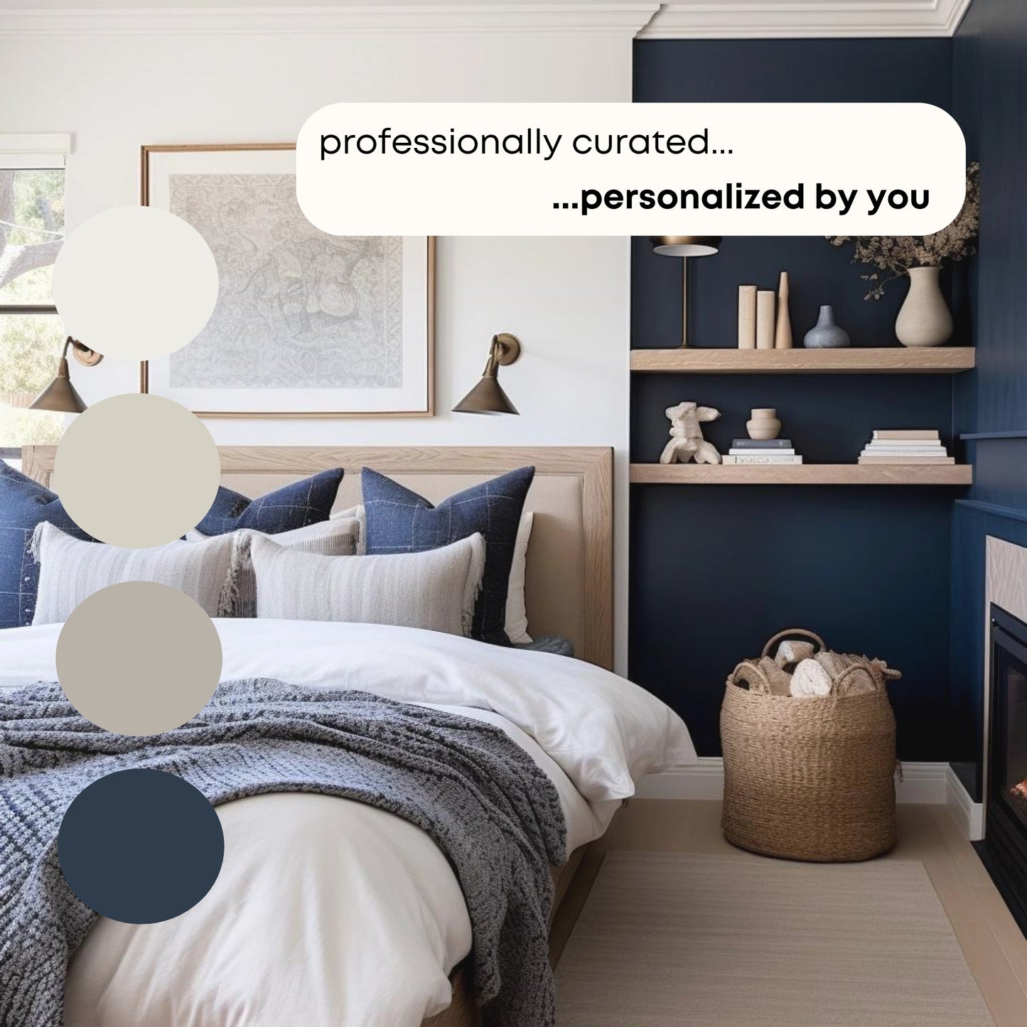 Sea Salt Benjamin Moore Paint Palette, Modern Coastal Interior Paint Colors for Home, Coastal Interior Design Color Palette, Simply White