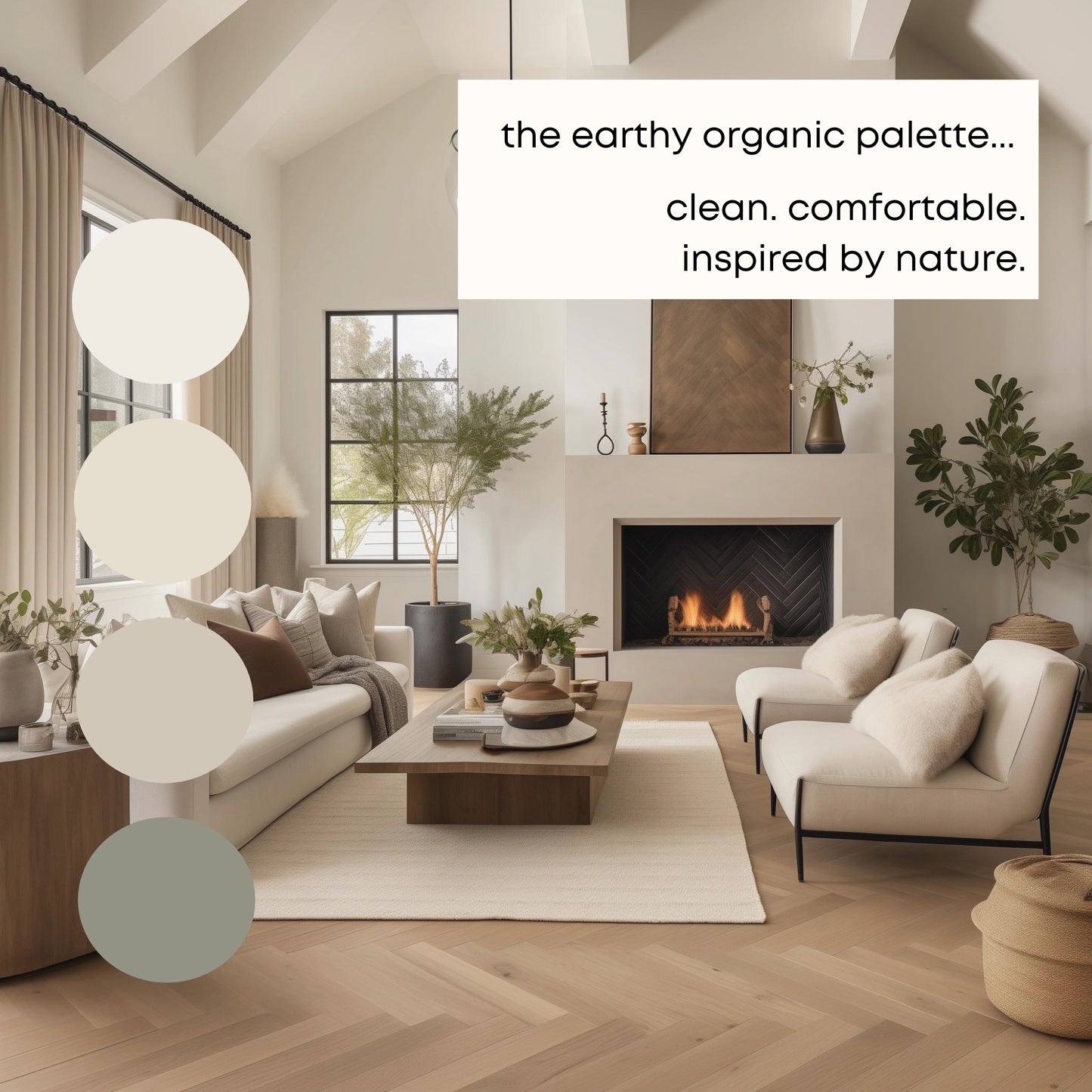 Earthy Organic Sherwin Williams Paint Palette, Interior Paint Colors for Home, Modern Neutrals, Warm and Cozy, Neutral Ground