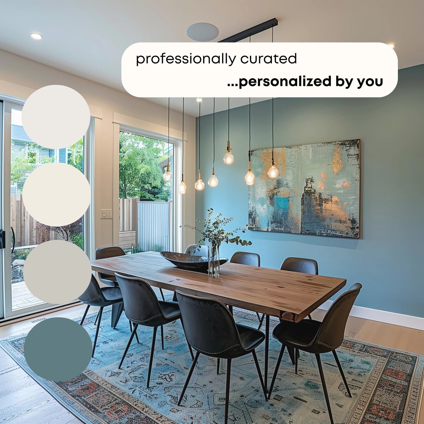 Repose Gray Sherwin Williams Paint Palette, Modern Paint Colors for Home, Repose Gray Compliments, Modern Neutrals, Tricorn Black
