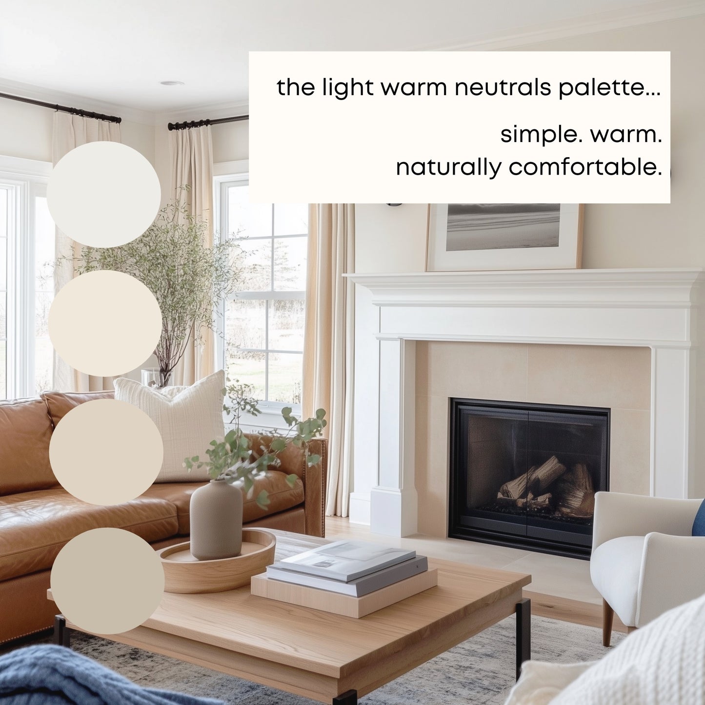 Light Warm Neutrals Sherwin Williams Paint Palette, Neutral Interior Paint Colors, Warm Color Scheme, Natural Linen