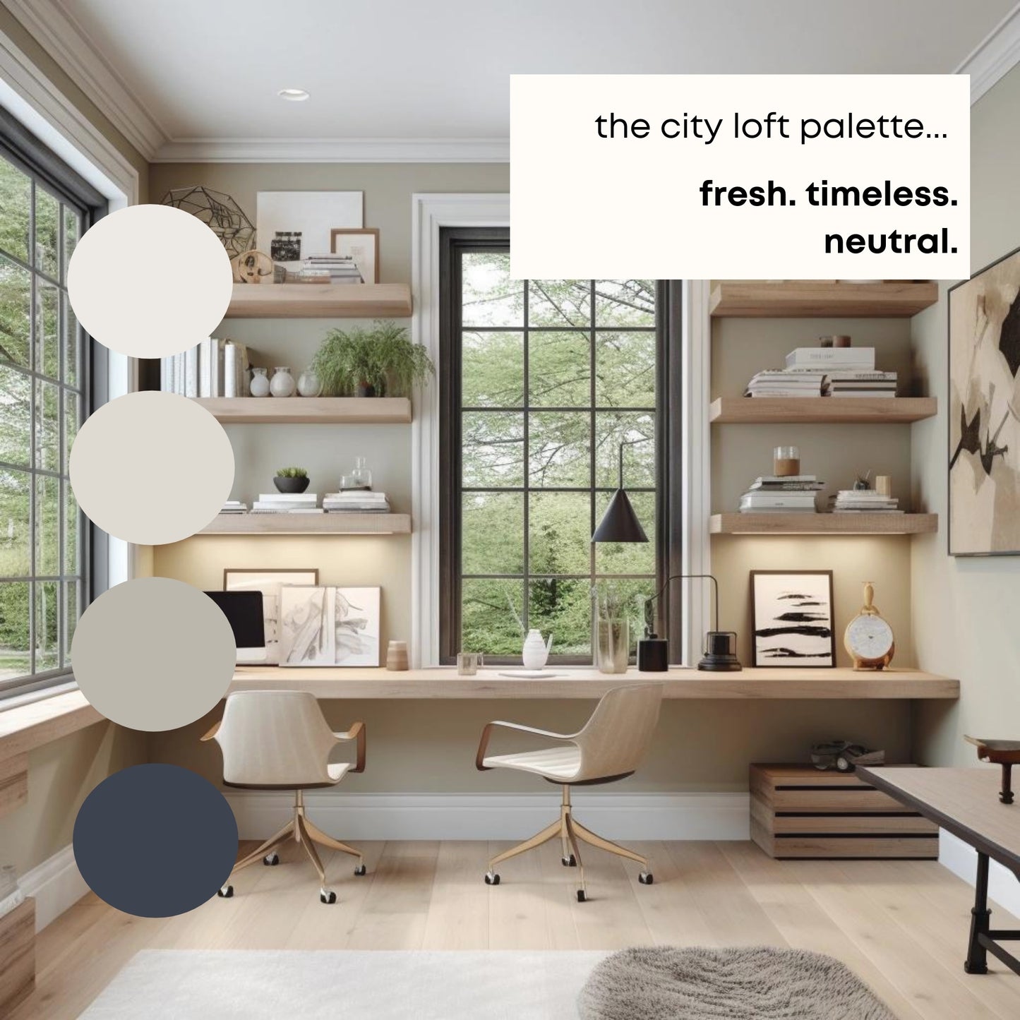 City Loft Sherwin Williams Paint Palette, Neutral Interior Paint Colors, City Loft Color Scheme, City Loft Compliments,Warm Neutral Paint, Alabaster