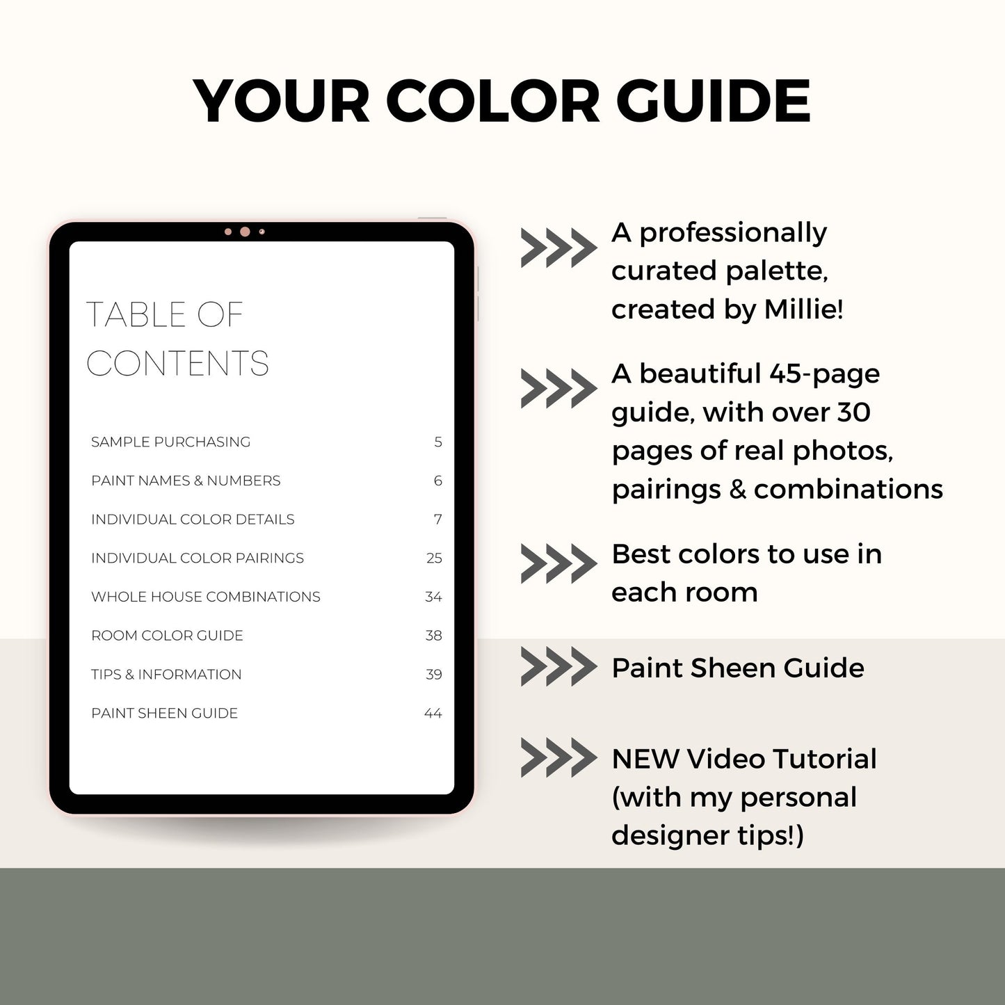 Amazon Green Benjamin Moore Paint Palette - Modern Neutral Interior Paint Colors for Home, Coastal Interior Design Color Palette, Lake House, Benjamin Moore Elmira White