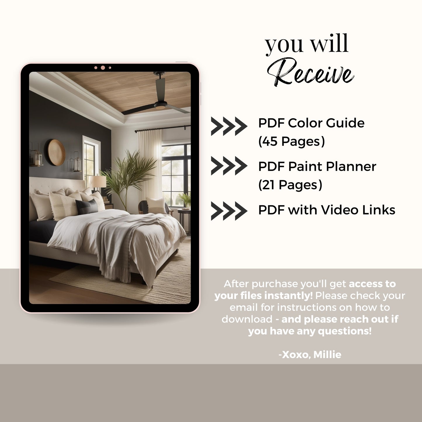 Greige Farmhouse Benjamin Moore Paint Palette - Modern Neutral Interior Paint Colors for Home - Coordinating Interior Design Color Palette, Benjamin Moore, Gray Mountain