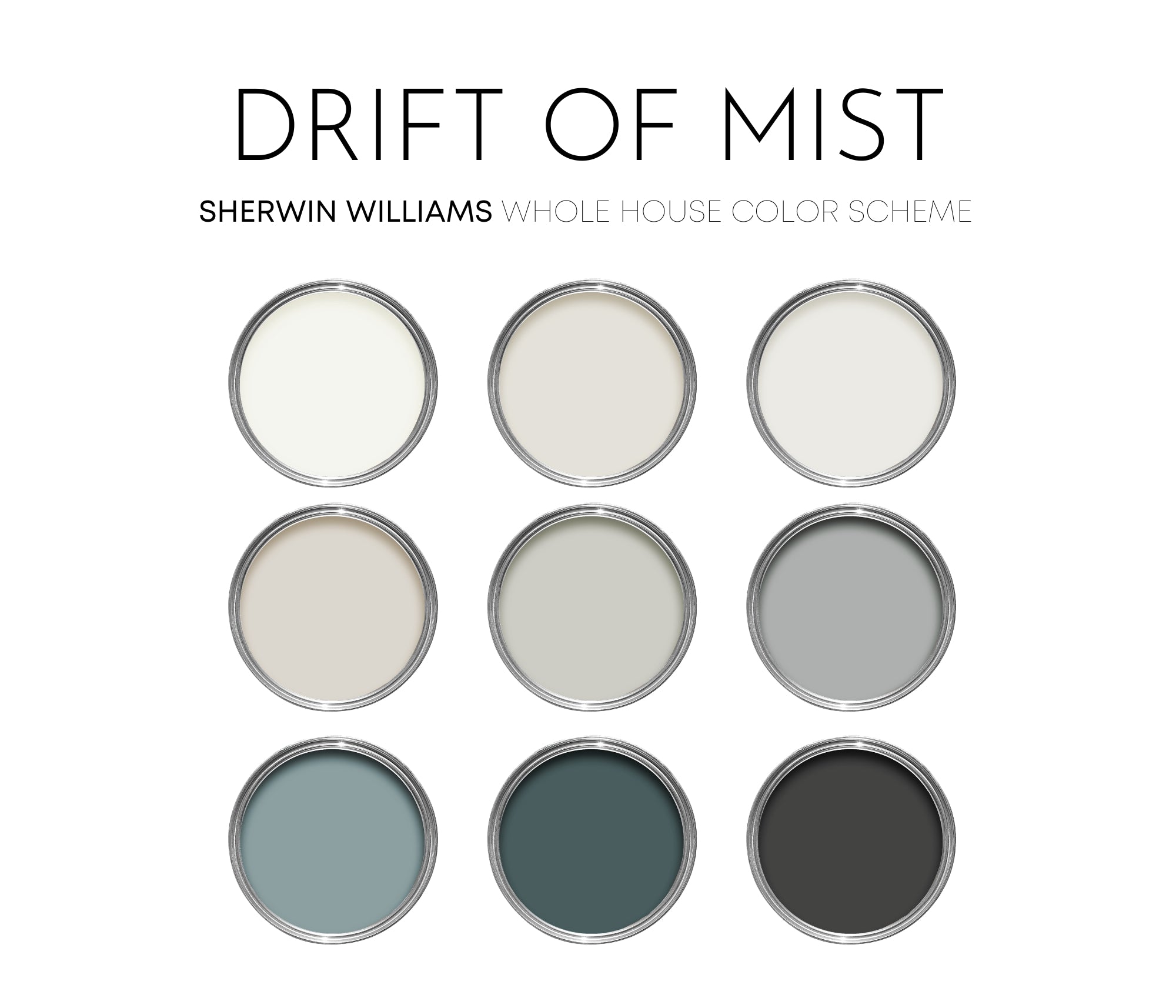 Drift of Mist Sherwin Williams Paint Palette - Modern Neutral Interior ...