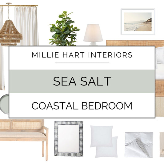 Sea Salt Coastal Bedroom Design Board