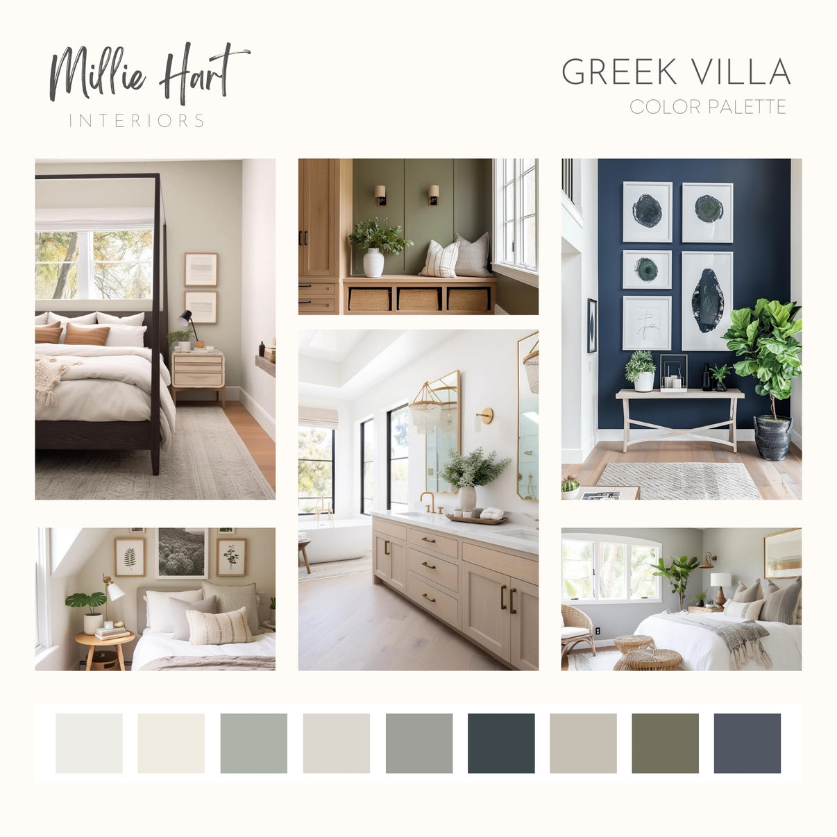 Greek Villa Sherwin Williams Paint Palette, Neutral Interior Paint Col ...