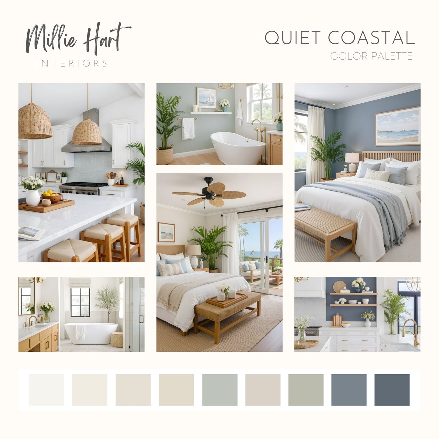 Quiet Coastal | Sherwin Williams Paint Palette | Calm Coastal Neutrals | Timeless Beach House Color Scheme