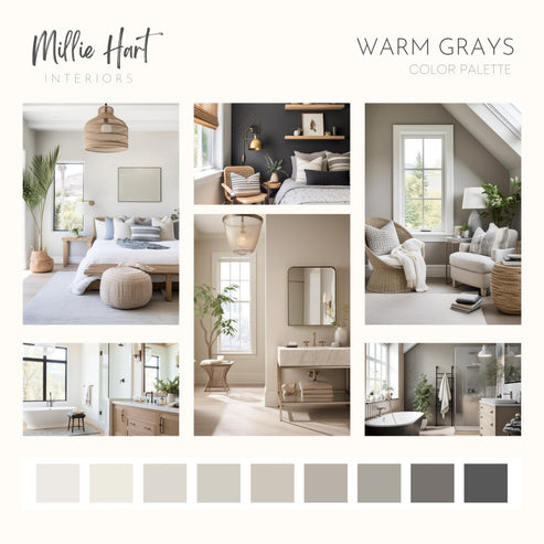 Warm Grays Benjamin Moore Paint Palette - Modern Neutral Interior Pain ...