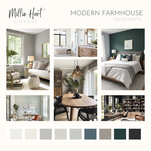 Modern Farmhouse Sherwin Williams Paint Palette, Neutral Interior Pain ...