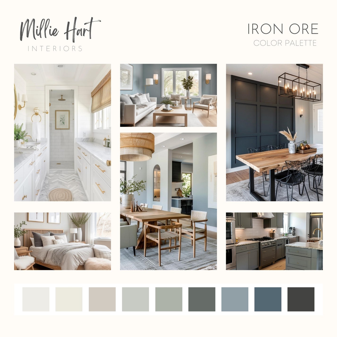 Iron Ore Sherwin Williams Paint Palette, Modern Neutral Interior Paint ...