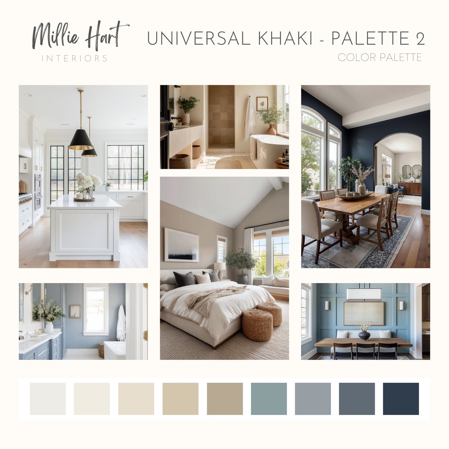 Universal Khaki Palette Two, Sherwin Williams Paint Palette, Neutral Interior Paint Colors, Warm Neutrals, Coastal Color Scheme