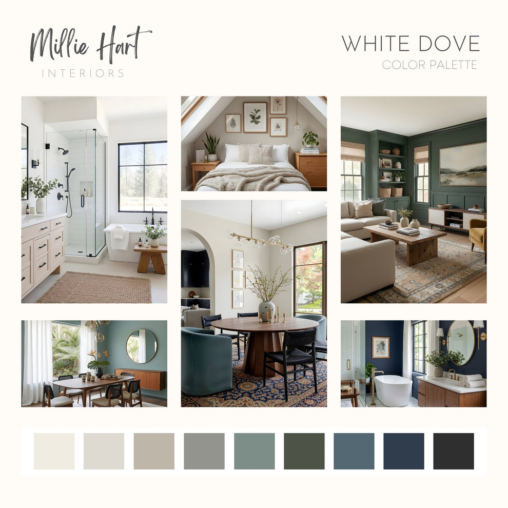 White Dove Benjamin Moore Paint Palette - Modern Neutral Interior Pain ...