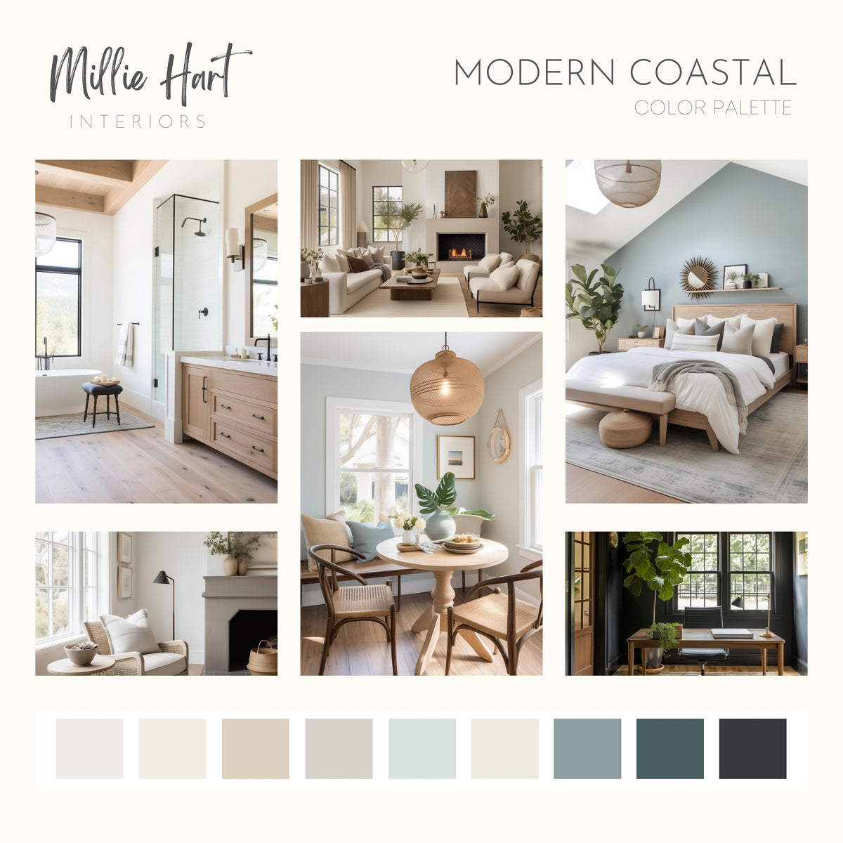 Modern Coastal Benjamin Moore Paint Palette - Modern Neutral Interior ...