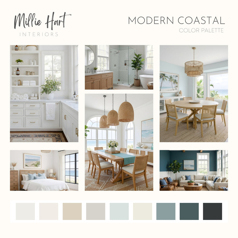 Modern Coastal Benjamin Moore Paint Palette | Modern Neutral Interior ...
