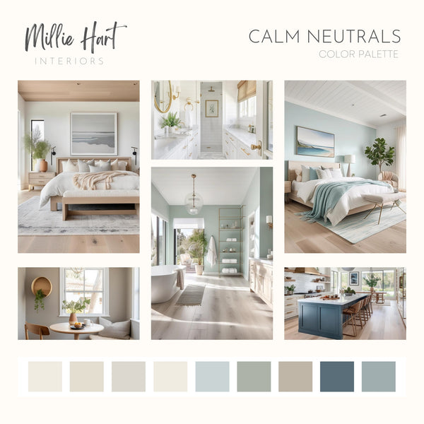 Calm Neutrals Benjamin Moore Paint Palette, Calm Neutral Interior Pain ...