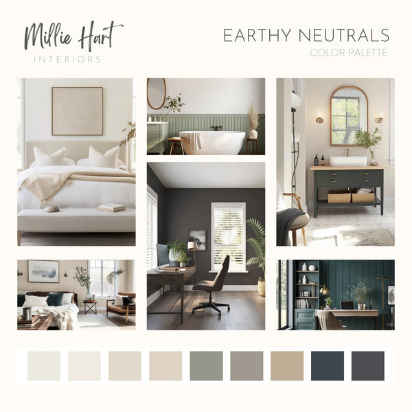Earthy Neutrals Benjamin Moore Paint Palette, Interior Paint Colors fo ...