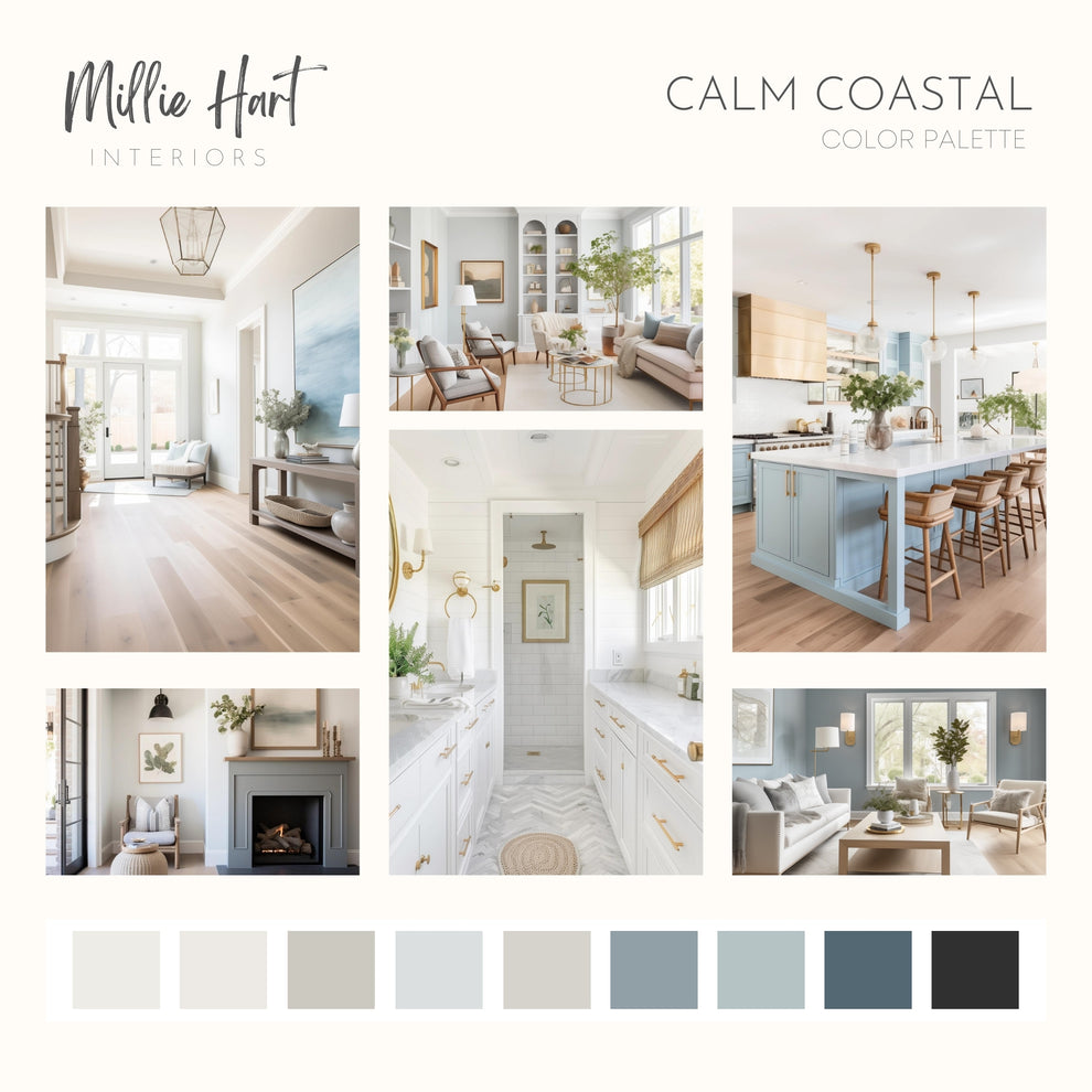 Calm Coastal Sherwin Williams Paint Palette - Modern Neutral Interior ...