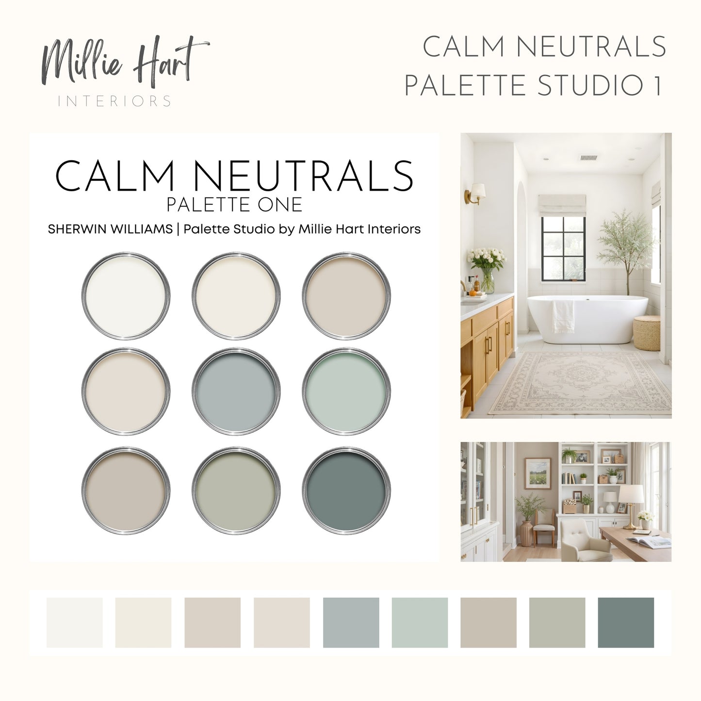 Calm Neutrals Palette Studio Bundle with Sherwin Williams Colors