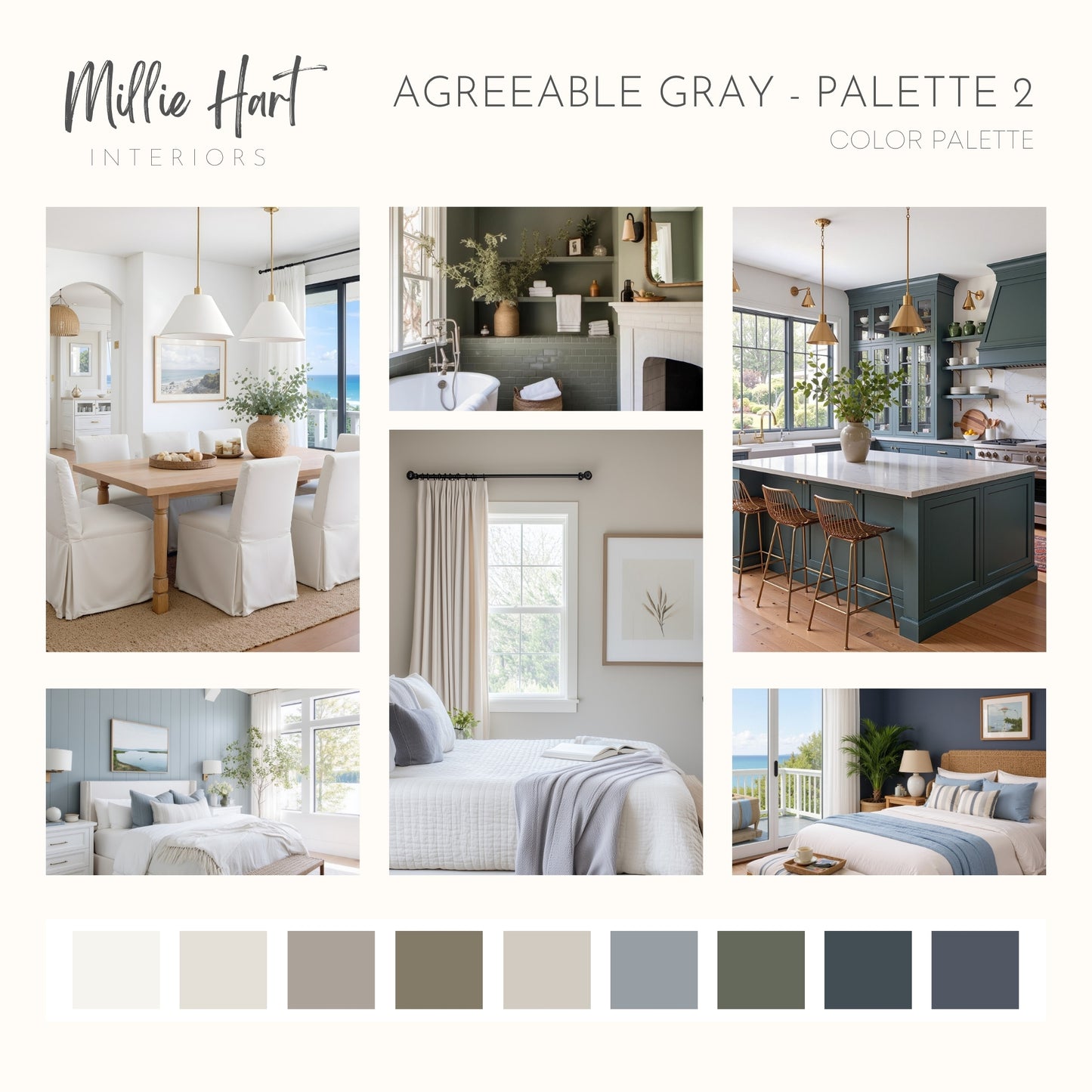 Agreeable Gray - Palette Two | Sherwin Williams Paint Palette | Neutral Interior Paint Colors for a Cozy Home | Rich Timeless Color Scheme