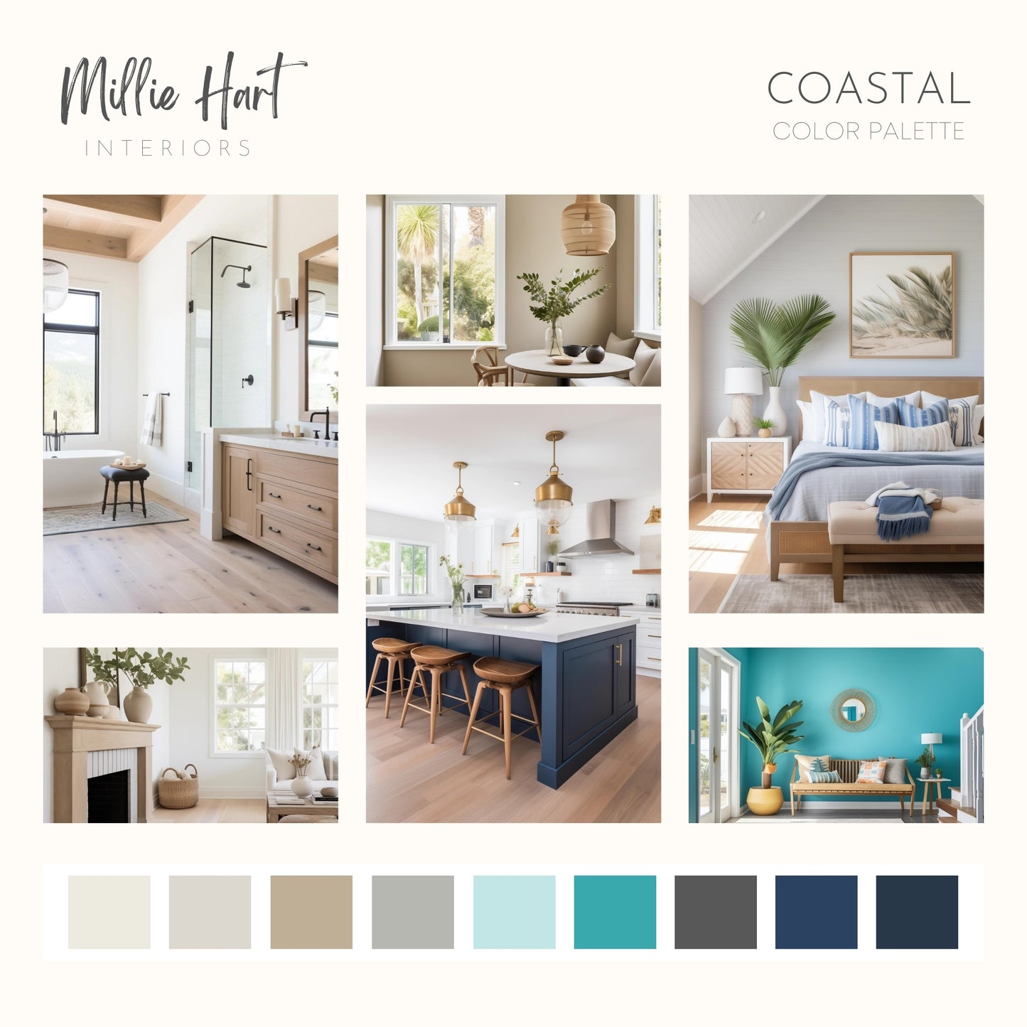 Coastal Benjamin Moore Paint Palette, Interior Paint Colors for Home, Cool Grays, Coastal Colors, Coventry Gray