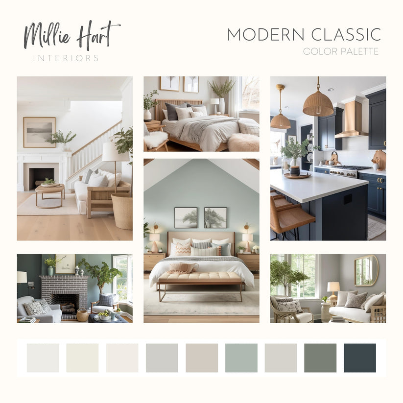 Modern Classic Benjamin Moore Paint Palette, Warm Neutrals, Interior P 