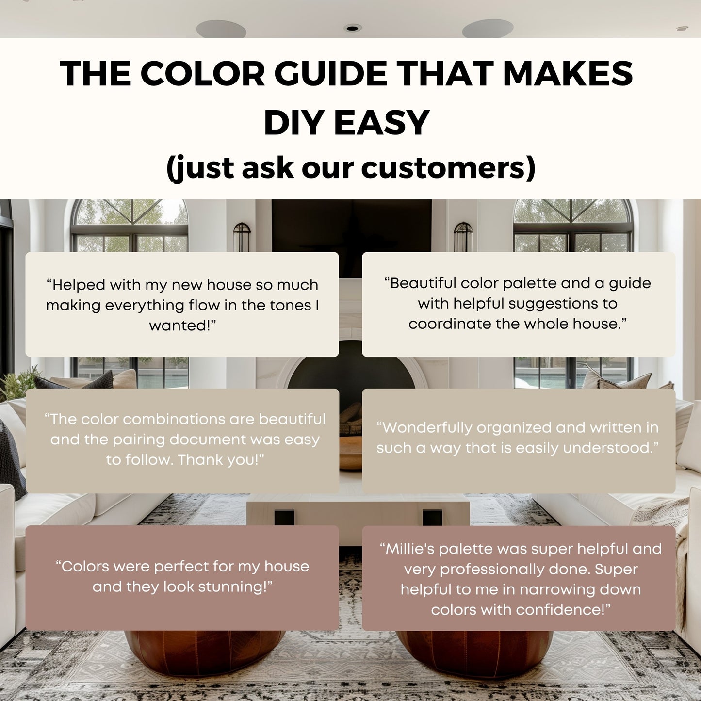 Swiss Coffee - Palette Three, Benjamin Moore Paint Palette, Neutral Interior Paint Colors, Rustic Mediterranean Coastal Color Scheme