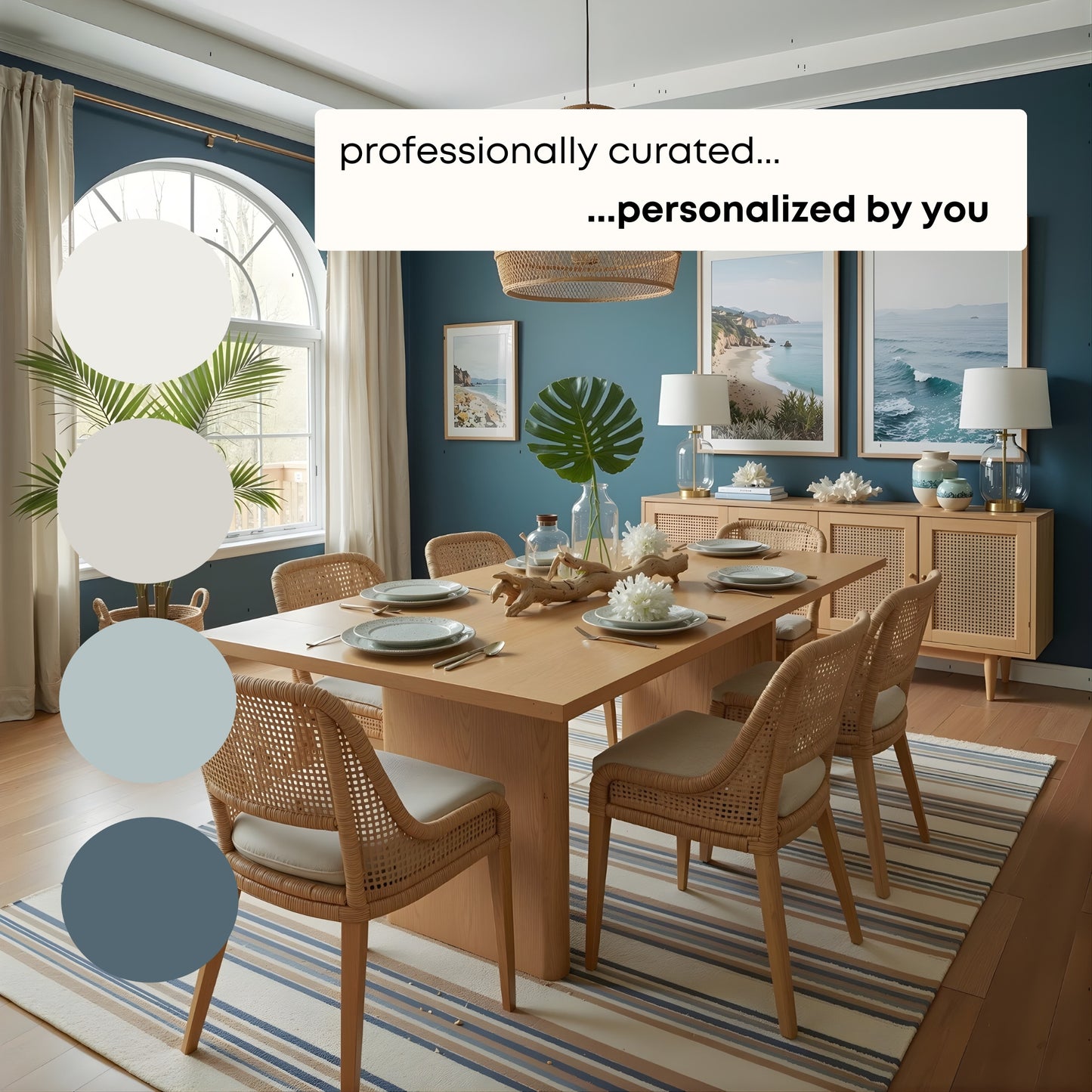 Calm Coastal Sherwin Williams Paint Palette - Modern Neutral Interior Paint Colors for Home, Coastal Interior Design Color Palette