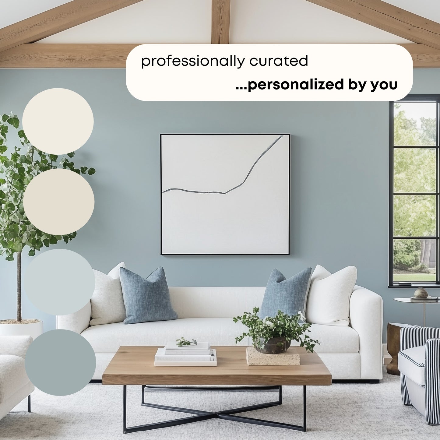 Calm Neutrals Benjamin Moore Paint Palette, Calm Neutral Interior Paint Colors, Beach House Coastal Color Scheme, Pale Oak