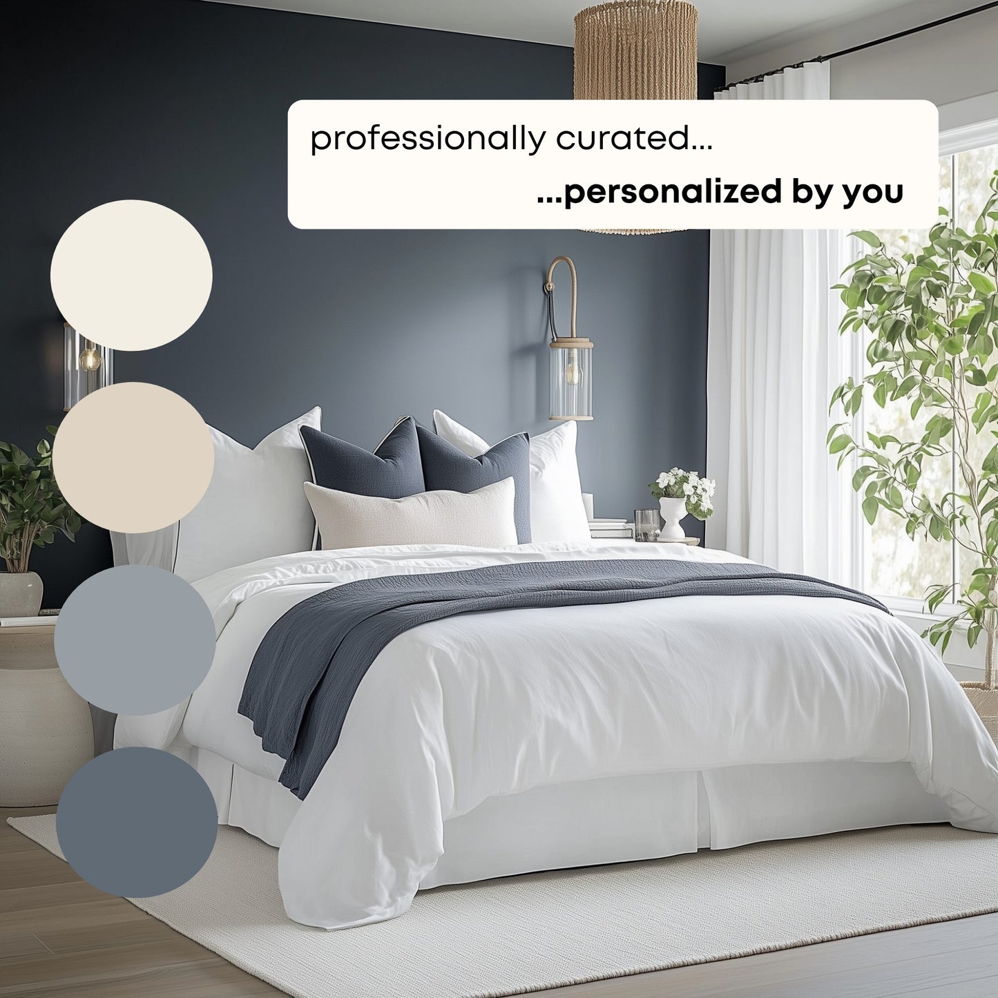Cloud White Benjamin Moore Paint Palette, Neutral Interior Paint Colors, Transitional, Mediterranean Coastal Color Scheme