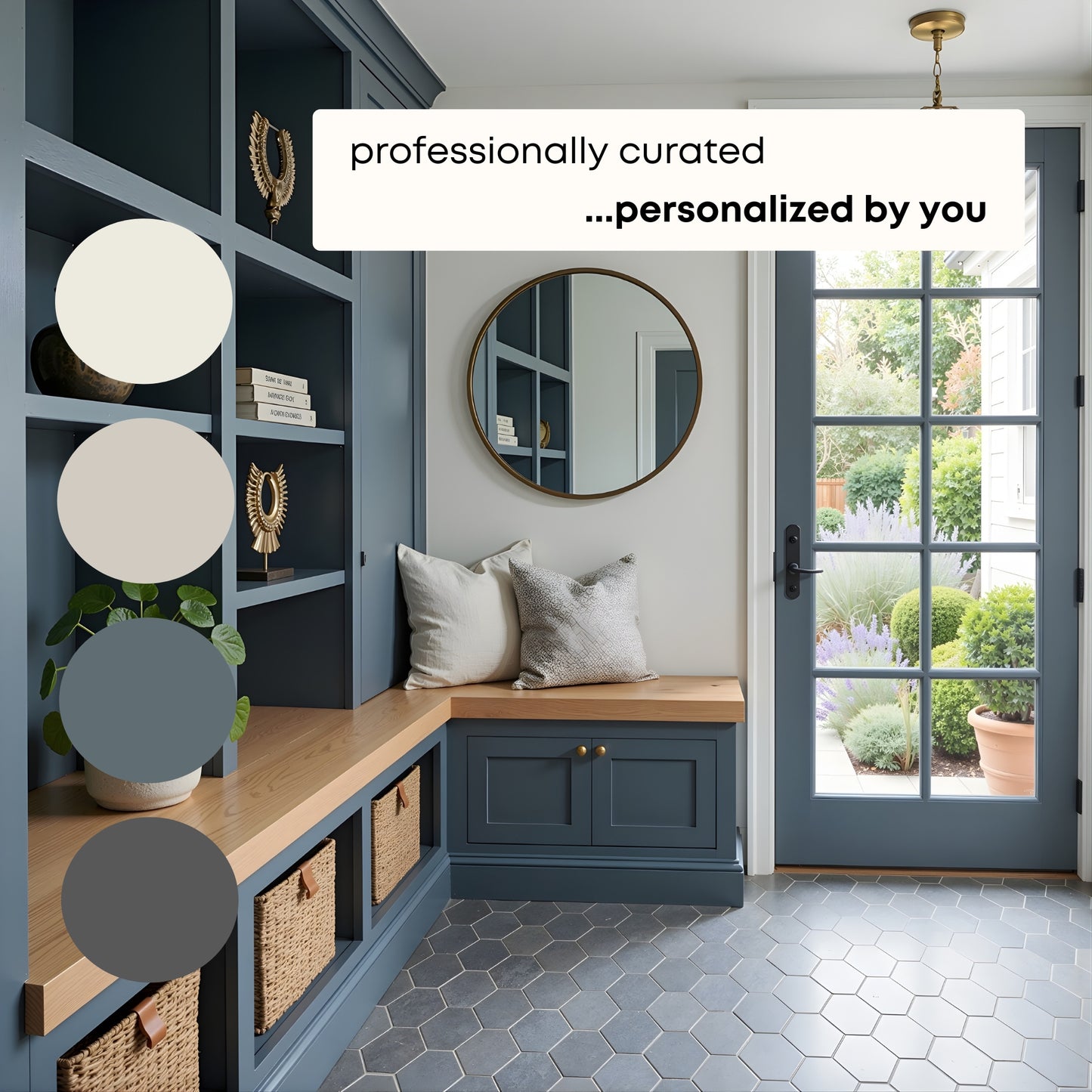 Swiss Coffee Benajmain Moore Paint Palette, Modern Neutral Interior Paint Colors for Home, Swiss Coffee Compliments, Warm Whites, Apparition