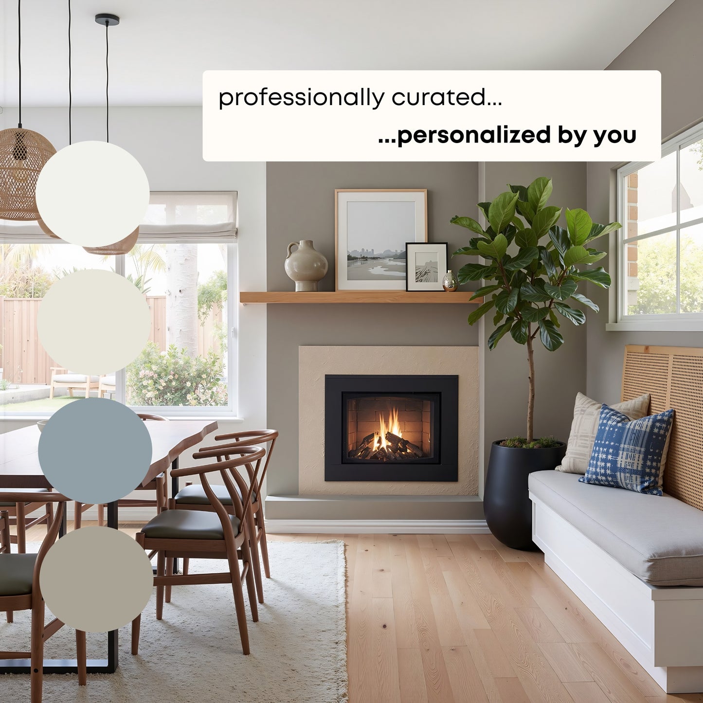 In the Navy Sherwin Williams Paint Palette - Modern Neutral Interior Paint Colors for Home, In the Navy Compliments, Whole House Color Palette, Sherwin Williams Pure White
