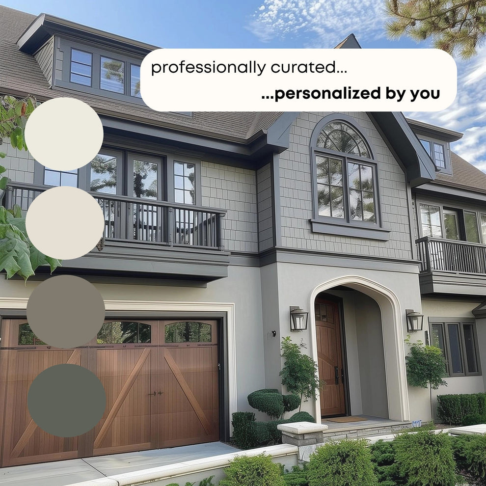 Modern Mountain Exterior Benjamin Moore Paint Palette, Neutral Interio ...