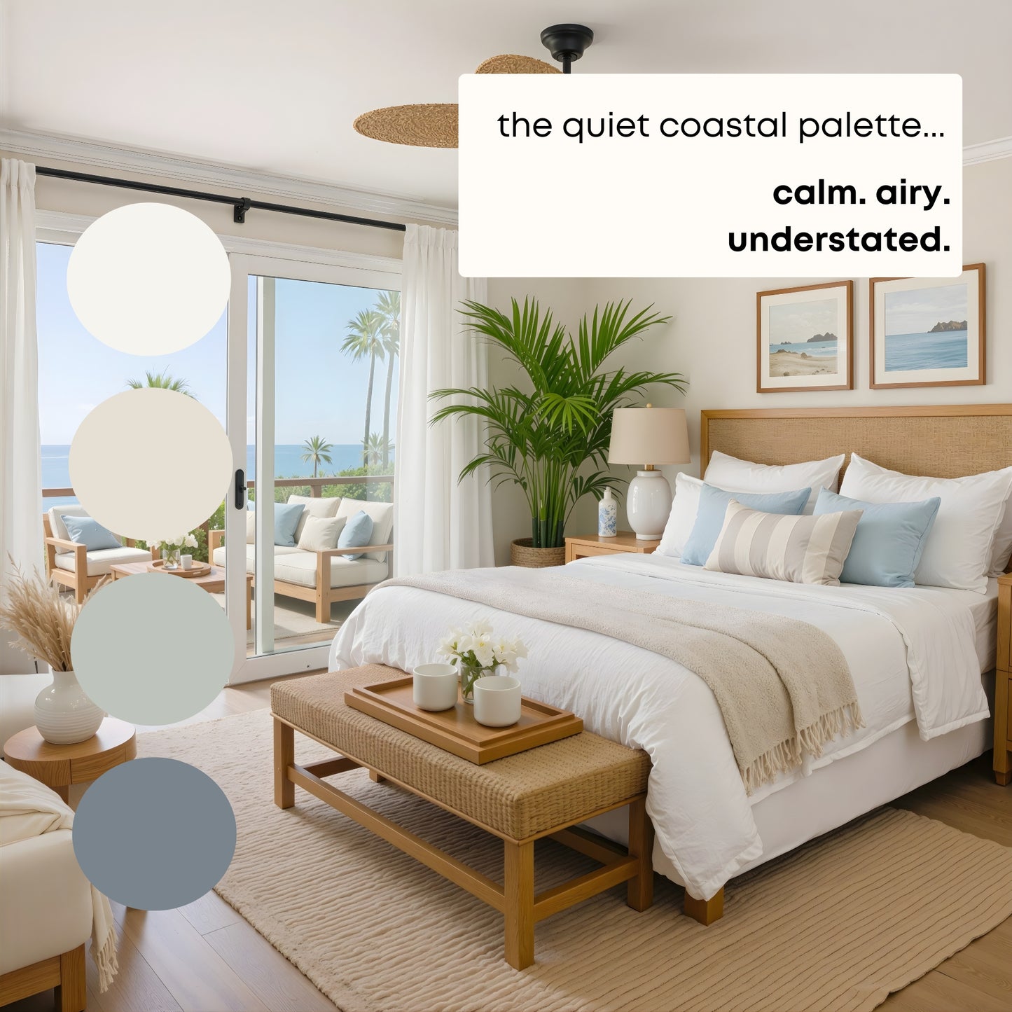 Quiet Coastal | Sherwin Williams Paint Palette | Calm Coastal Neutrals | Timeless Beach House Color Scheme