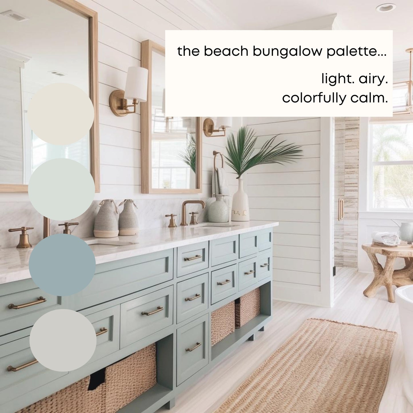 Beach Bungalow Sherwin Williams Paint Palette, Paint Colors for Home, Beach Cottage Neutrals, Whole House, Beach House Colors, Pearly White