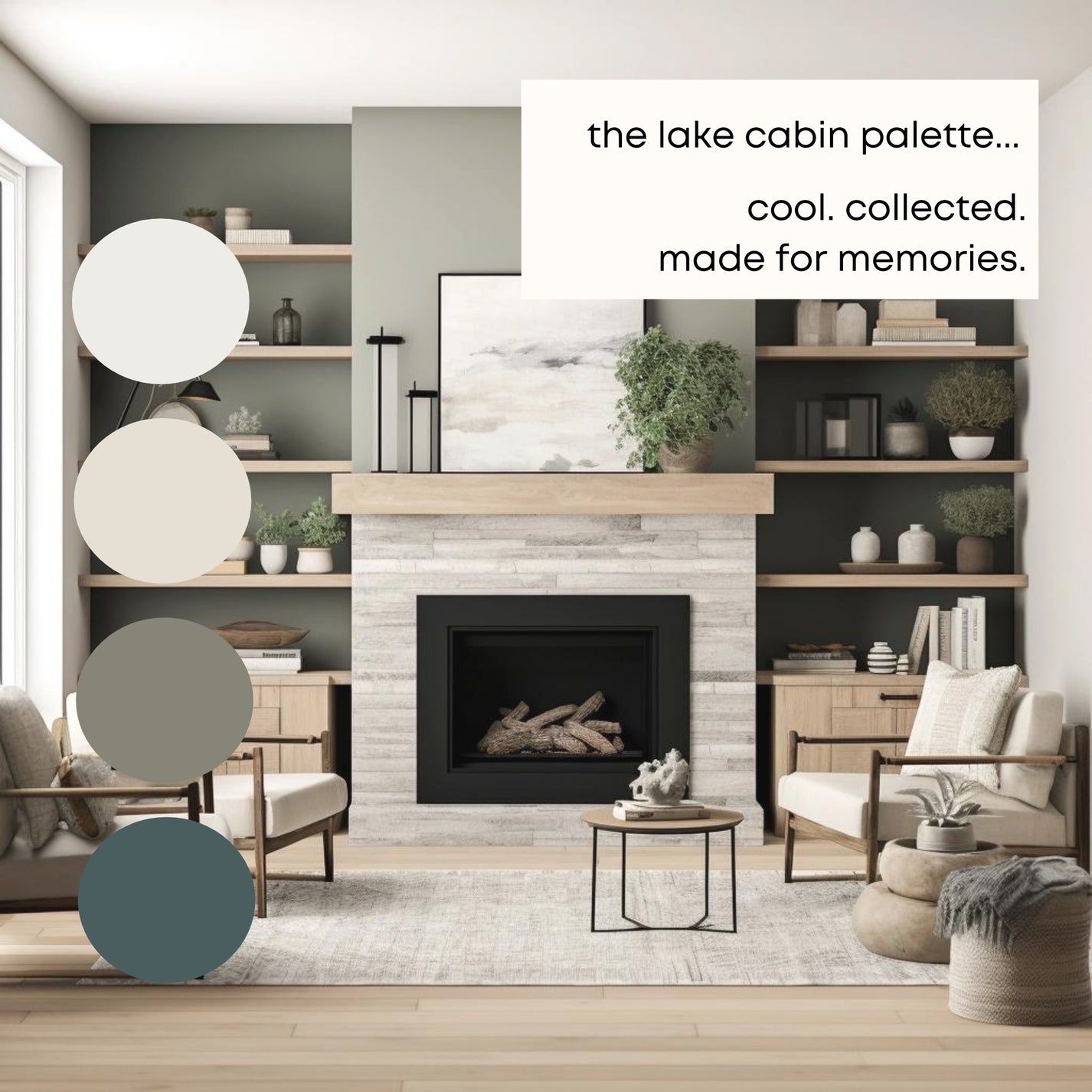 Lake Cabin Benjamin Moore Paint Palette, Calm Neutral Interior Paint C ...