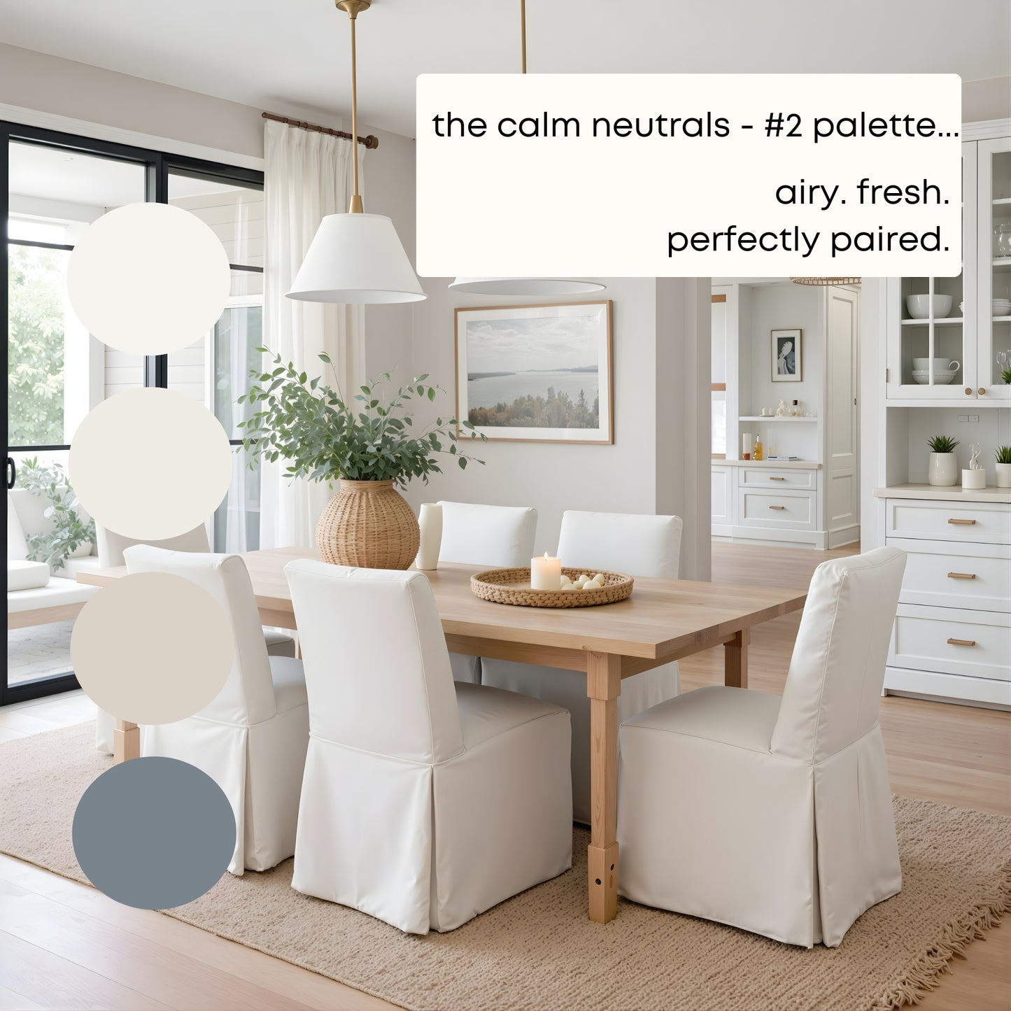 Calm Neutrals - Palette Two | Sherwin Williams Paint Palette | Neutral Interior Paint Colors for a Calm Home | Light Neutral Color Scheme