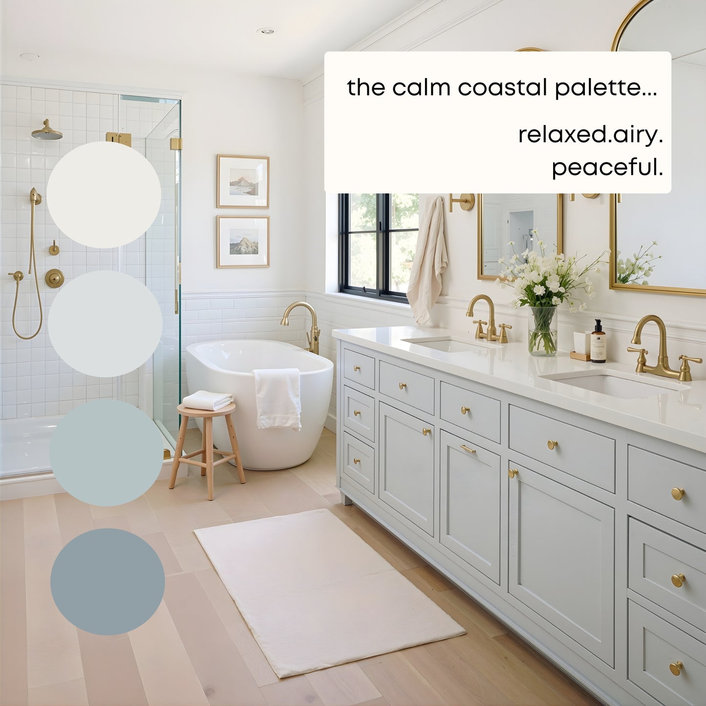 Calm Coastal Sherwin Williams Paint Palette - Modern Neutral Interior Paint Colors for Home, Coastal Interior Design Color Palette