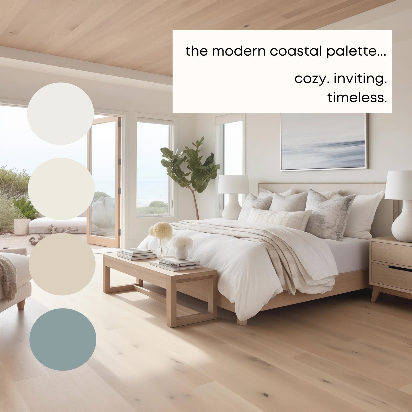 Modern Coastal Sherwin Williams Paint Palette - Modern Neutral Interior Paint Colors for Home, Coastal Interior Design Color Palette