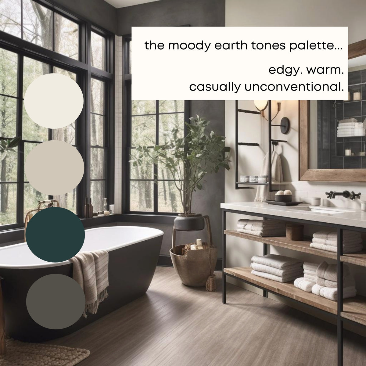 Moody Earth Tones, Benjamin Moore Paint Palette, Earthy Neutrals, Inte ...