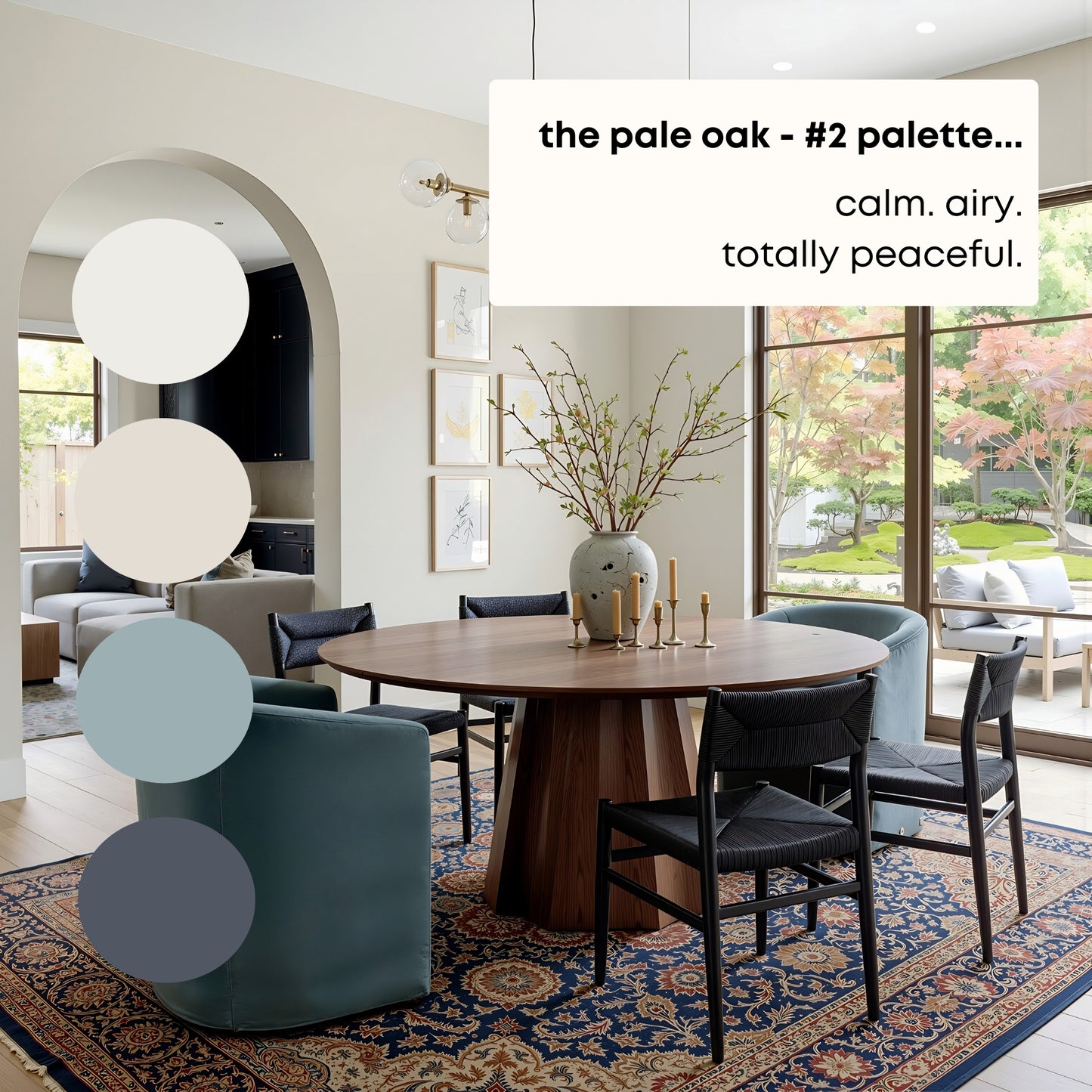 Pale Oak - #2 Benjamin Moore Paint Palette | Timeless Neutral Interior Paint Colors | Transitional Coastal Color Scheme