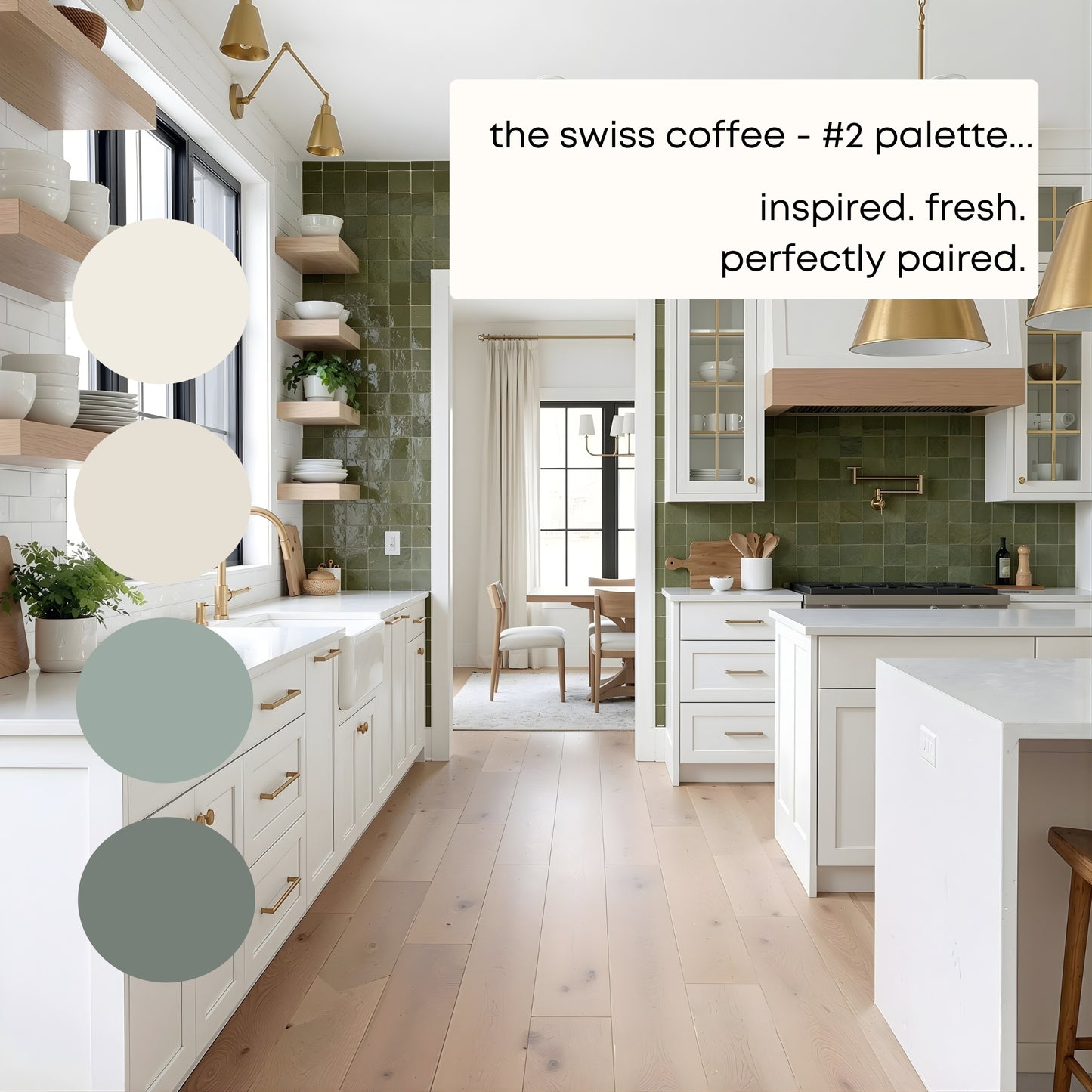 Swiss Coffee - Palette Two, Benjamin Moore Paint Palette, Neutral Interior Paint Colors, Modern Neutrals, Coastal Colors