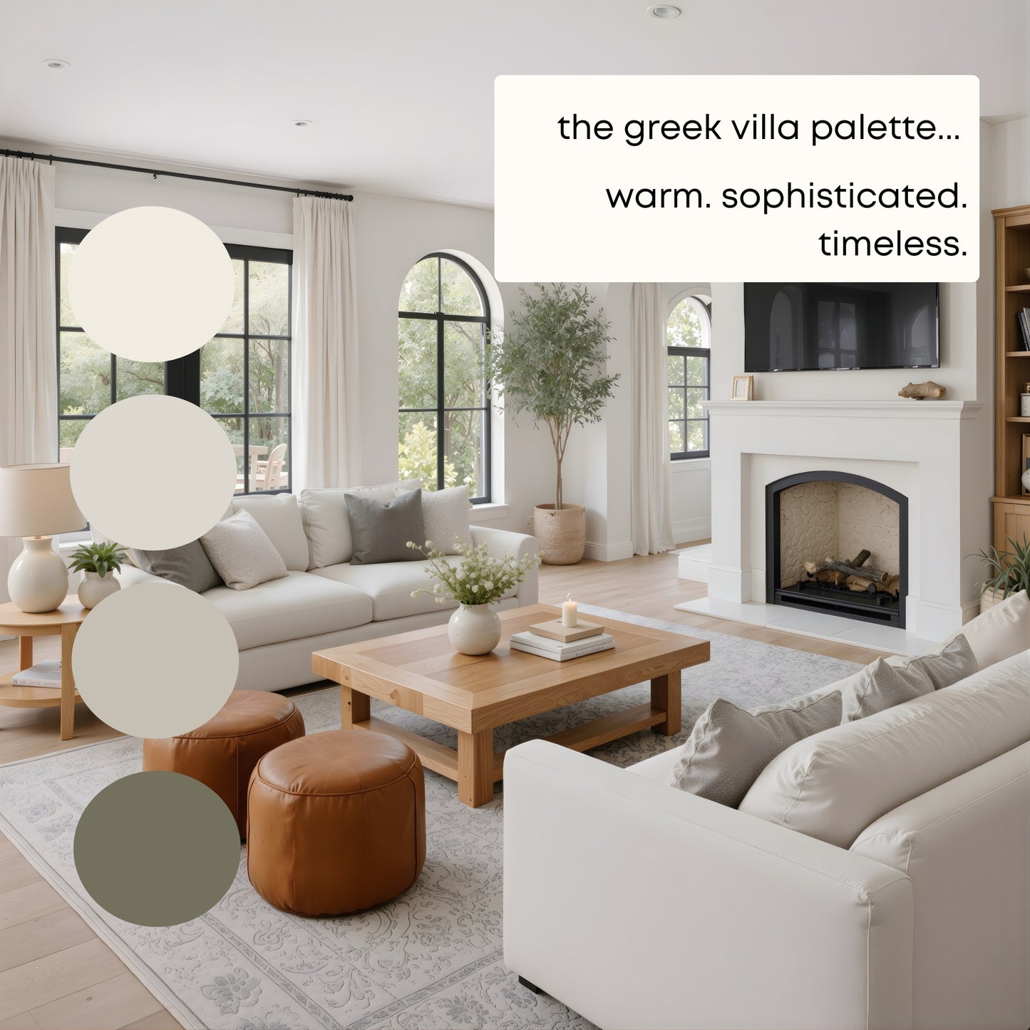 Greek Villa Sherwin Williams Paint Palette, Neutral Interior Paint Colors, Lake House Color Scheme, Drift of Mist