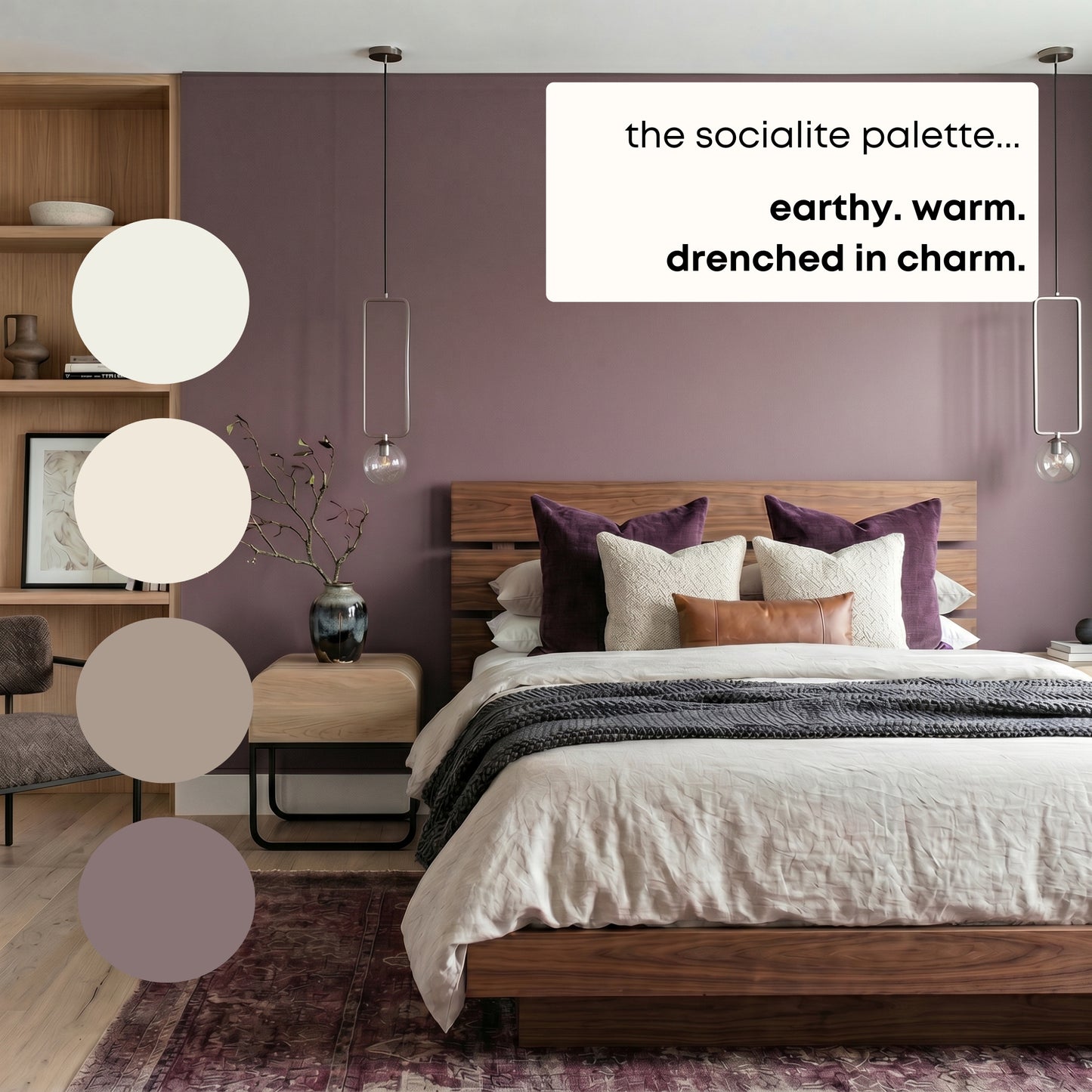 Socialite Sherwin Williams Paint Palette | Paint Colors for Home | Modern Moody Neutrals Color Scheme | Organic Earth Tones